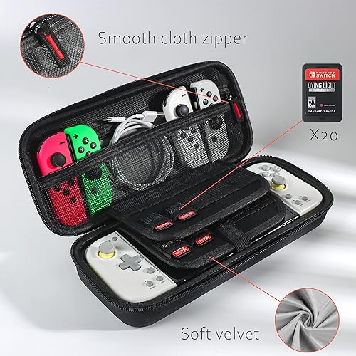 Miniatura 5 de Carcasa rígida de viaje compatible con Hori Split Pad Compact - Funda de transporte para controladores Hori  consola Nintendo SwitchSwitch OLED