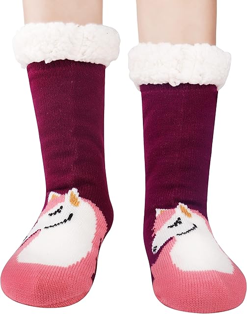 Jeasona Horse Slipper Socks Women Horse Gifts for Girls Horse Gifts for Women Non Slip Fluffy Socks Fleece Cute Warm Cosy Winter Christmas Stocking Stuffer for Daughter