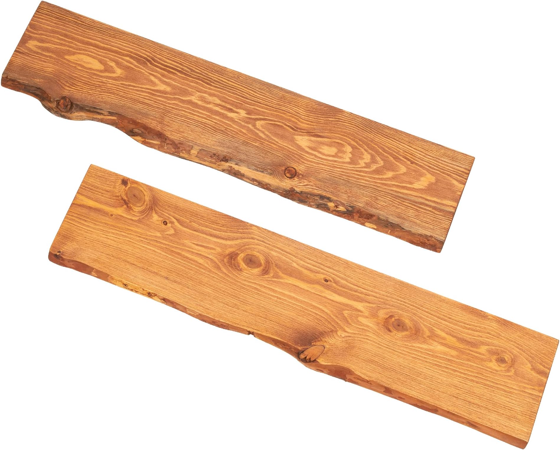 36” Sustainable Sunset Cedar Live Edge Wood Shelf (Wood Only) 2-Pack