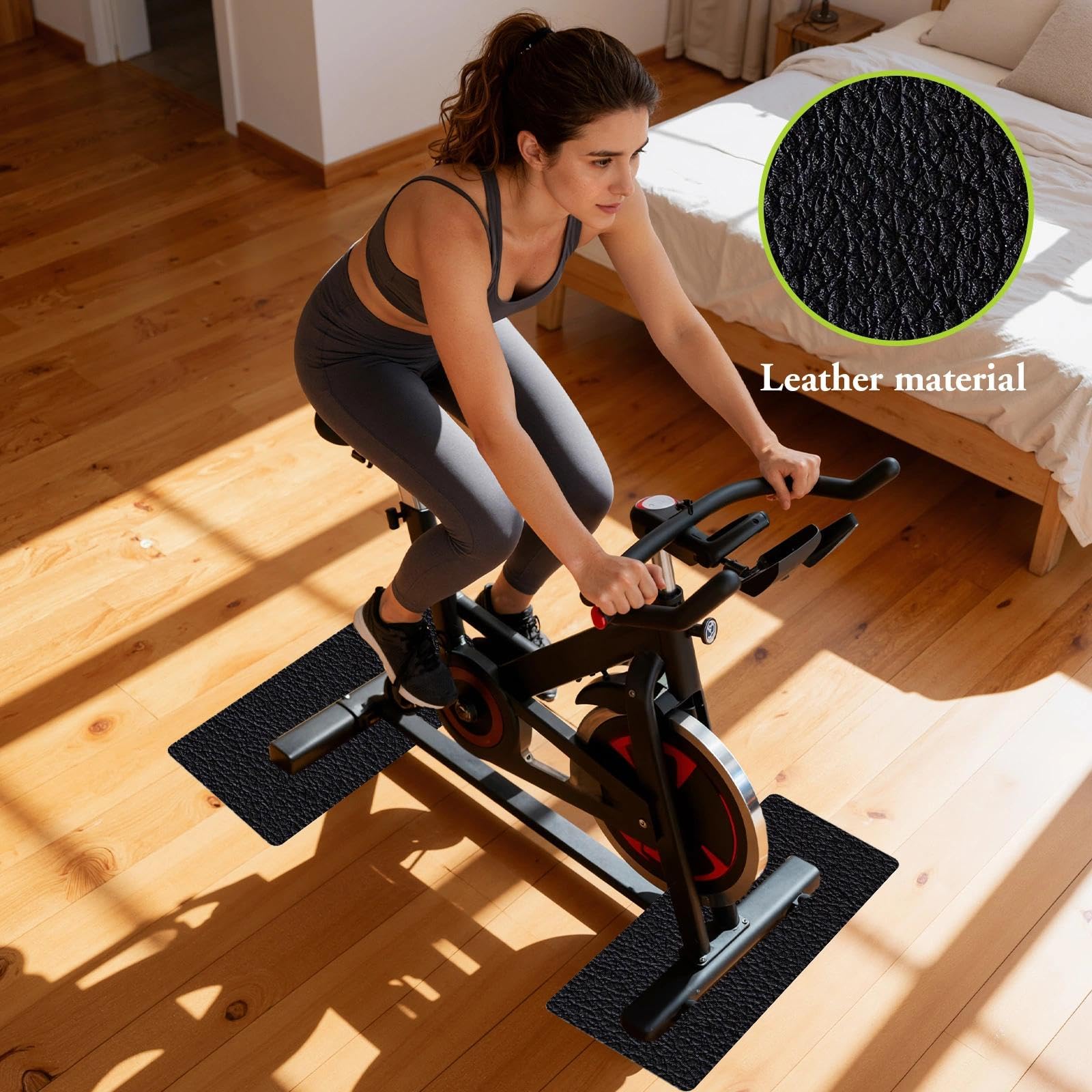 2 Pezzi Tappetini di Protezione per Pavimenti 28 x 70 cm Spessore 6 mm Tappetino Antiscivolo e Ammortizzante per Attrezzature da Fitness, Tapis Roulant