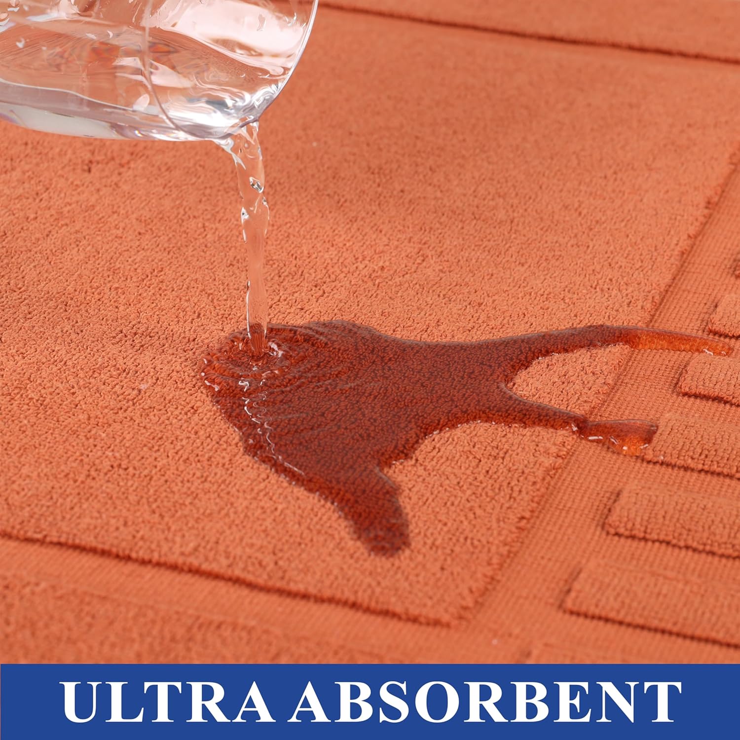 Superior 100% Cotton Bathmat Set, Bath Mats, Bathroom Decor, Shower, Bathtub Essentials, Home Accessories, Washable Rug, No Backing, Heavyweight, Leo Collection, Set of 2, 22" x 35", Copper