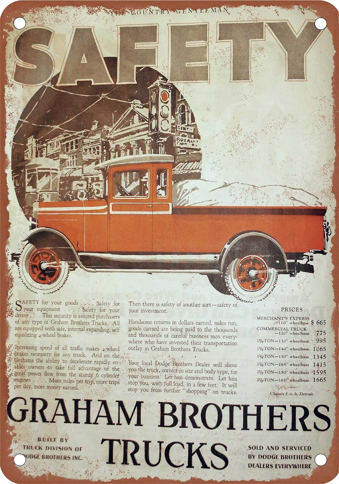Miaomansenstore Metal Sign - 1928 Graham Truck Vintage Ad 01 - Old Retro Rusty Look Home Decor