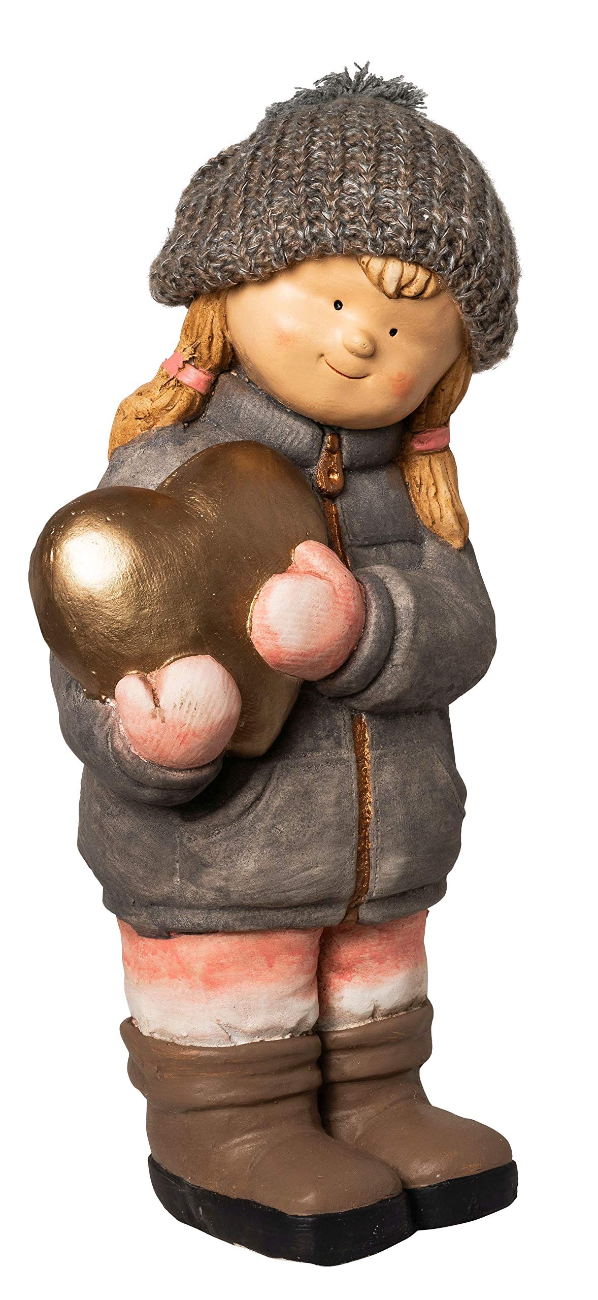 Wichtelstube-Kollektion XXXL Deko Figur 52cm Winterkinder Mädchen Weihnachtsfigur Keramikfigur Weihnachten Gartenfigur
