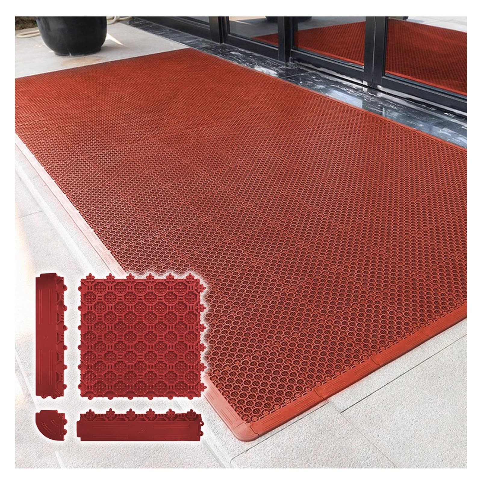 Tapis utilitaire extérieur toutes saisons en PVC modulaire robuste