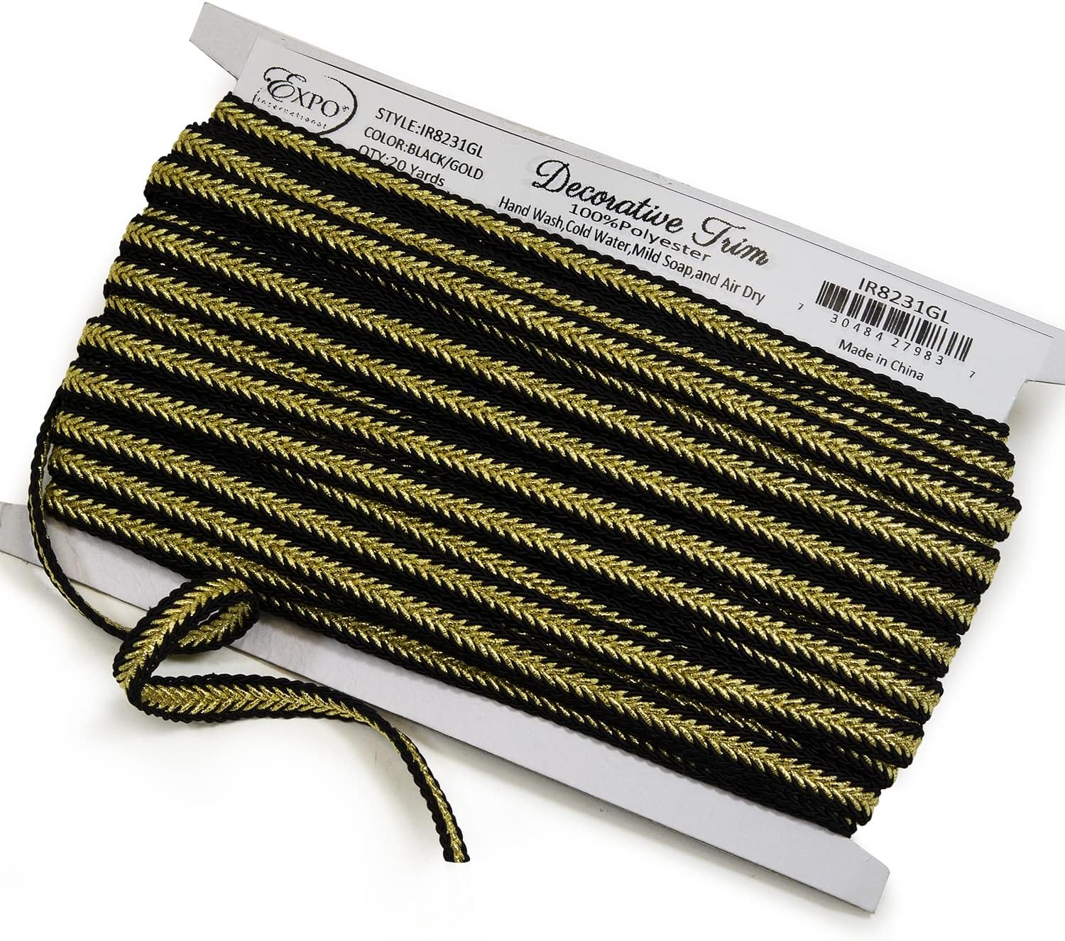 Trims by the Yard Ares 3/8" Metallic Braid Gold| (20 Yard Cut) Trim