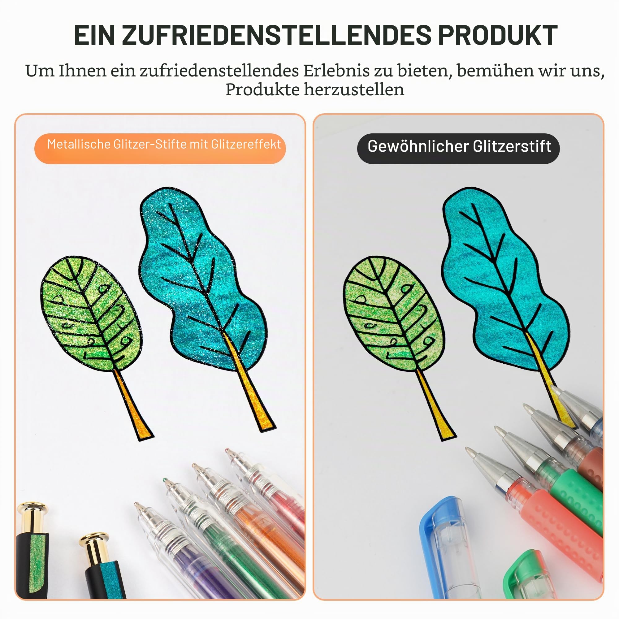 ZSCM Einziehbare Super-Glitzer-Gelstifte, 24 Farben, große Kapazität, metallisch, glitzernd, Gel-Tintenstifte, 1 mm feine Spitze, glattes Schreiben, Farbstift für Erwachsene, Malbuch, Notizen