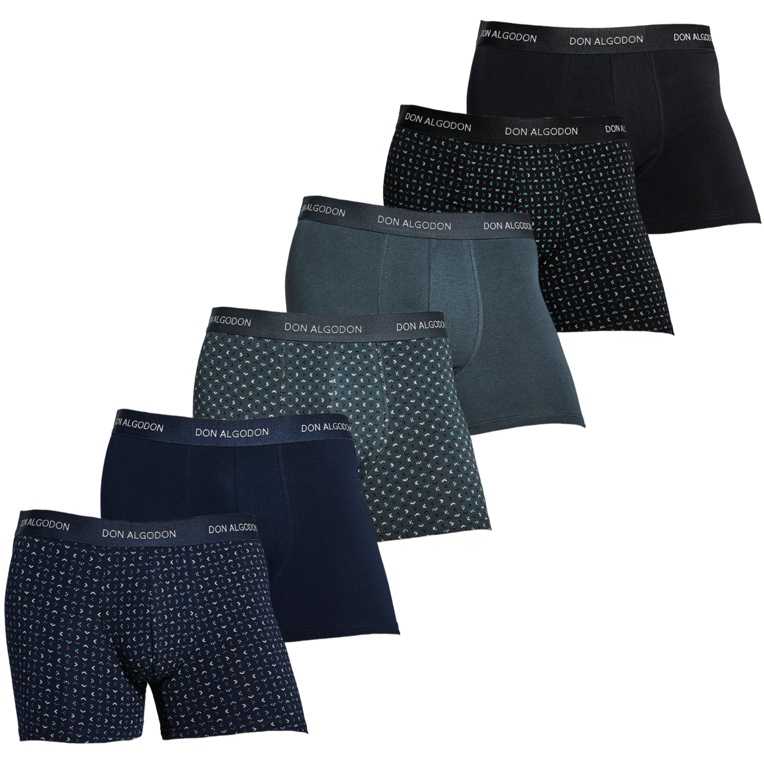 DON ALGODON Pack 6 Bóxers Hombre Algodón Premium - Calzoncillos Boxer Suaves y Transpirables - Ropa Interior Cómoda con Cintura Elástica