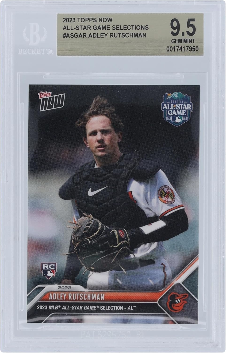 Adley Rutschman Baltimore Orioles 2023 Topps Now All-Star Game Selection #ASG-AR BGS Authenticated 9.5 Rookie Card - Baseball Slabbed Rookie Cards