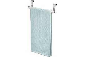 iDesign Axis Curved Cabinet Door Towel Holder in Brushed Stainless Steel