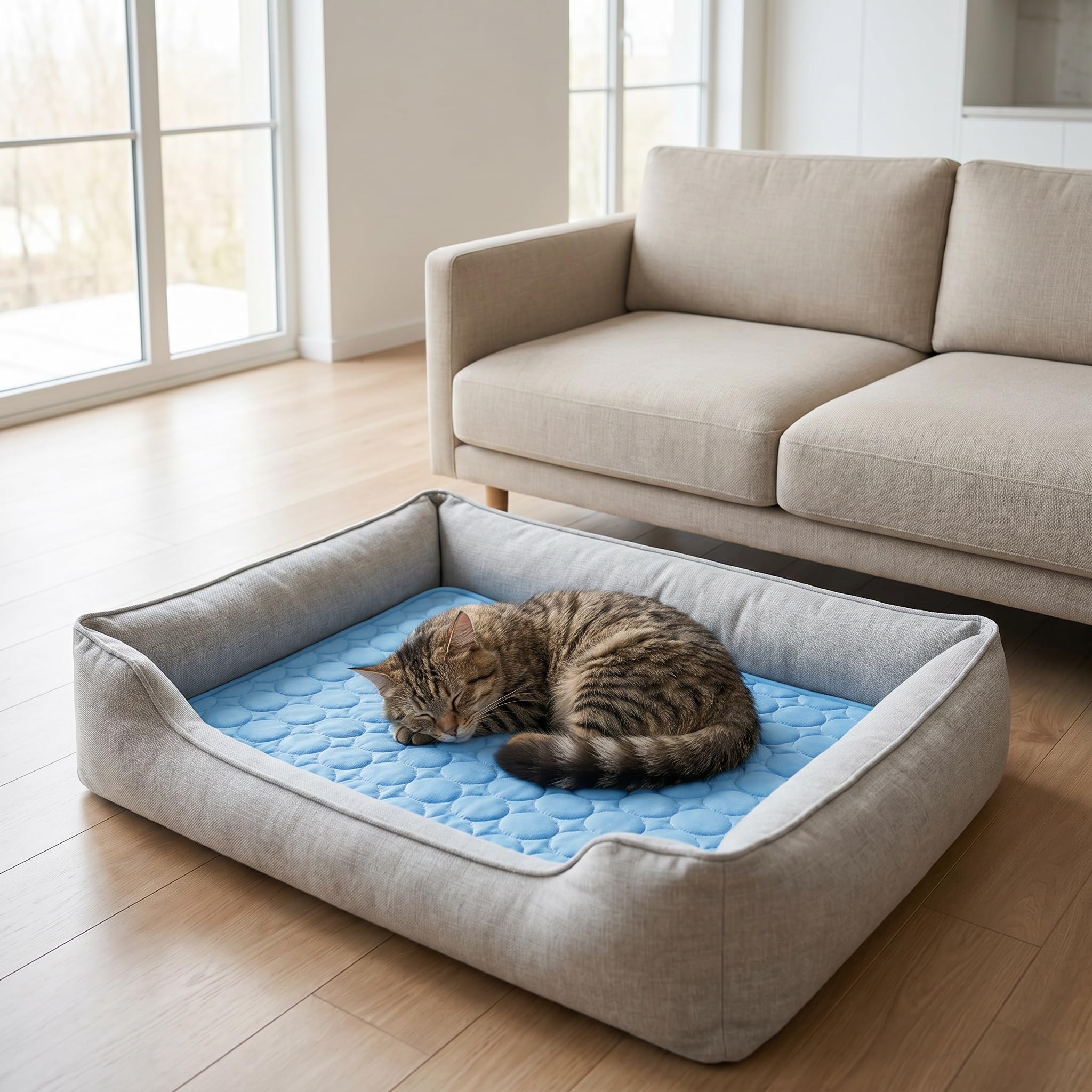 Alfombrilla Refrescante para Mascotas (Perros Y Gatos) - Plegable, Transpirable Y Lavable. Alivio Veraniego para Mascotas Pequeñas. - Uso En Interiores. Drak Gray XX-Large