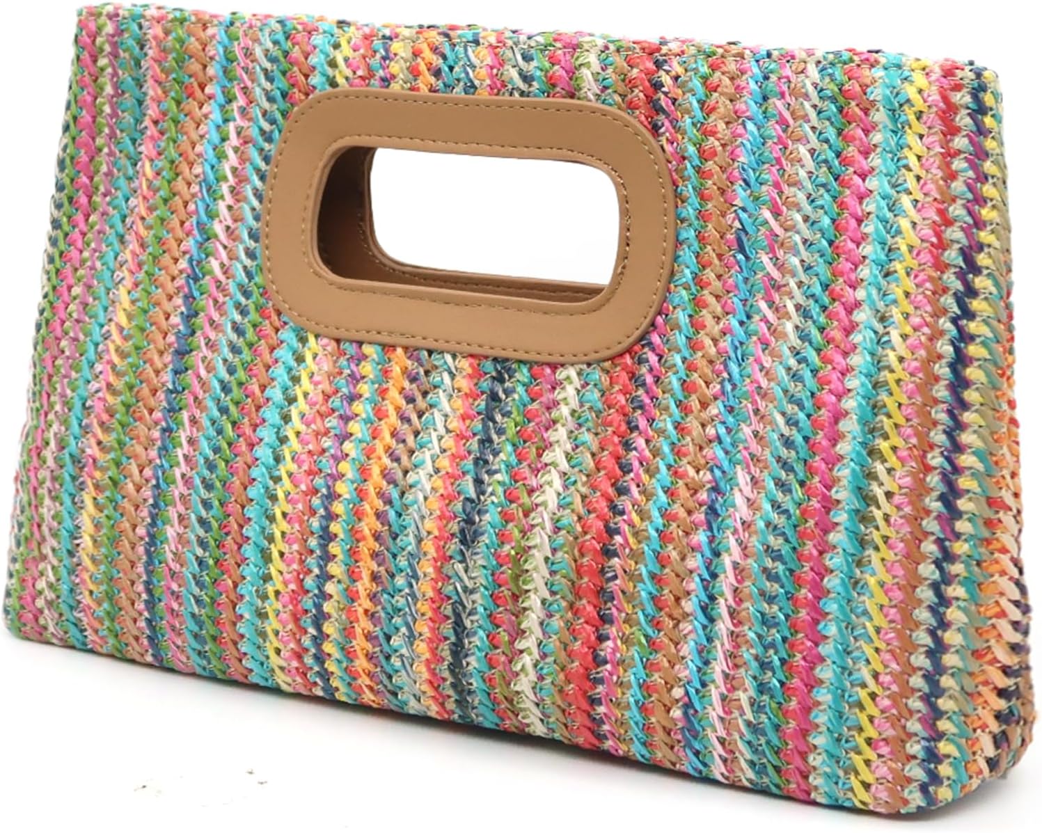 Straw Clutch Purses for Women Handle Beach Purse Summer Vacation Woven Purse Straw Crossbody Shoulder Bag - Image 5