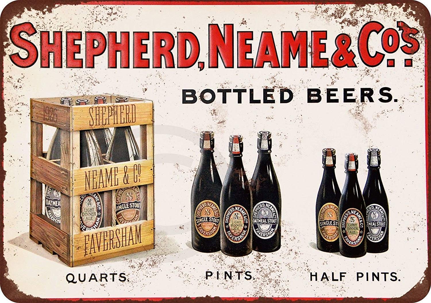 Epochsign N1467 1923 Shepherd Neame Bottled Beers Vintage Aluminum Metal Signes 12X8 Inchs