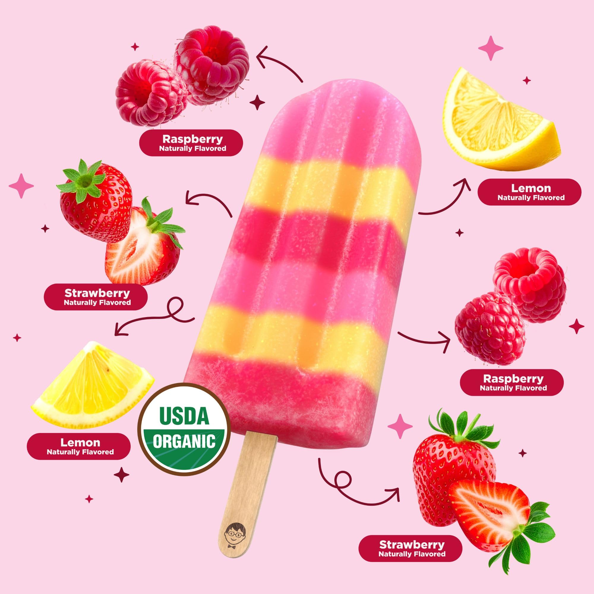 JonnyPops Organic Very Berry Lemonade Frozen Pops 8ct | Grocery