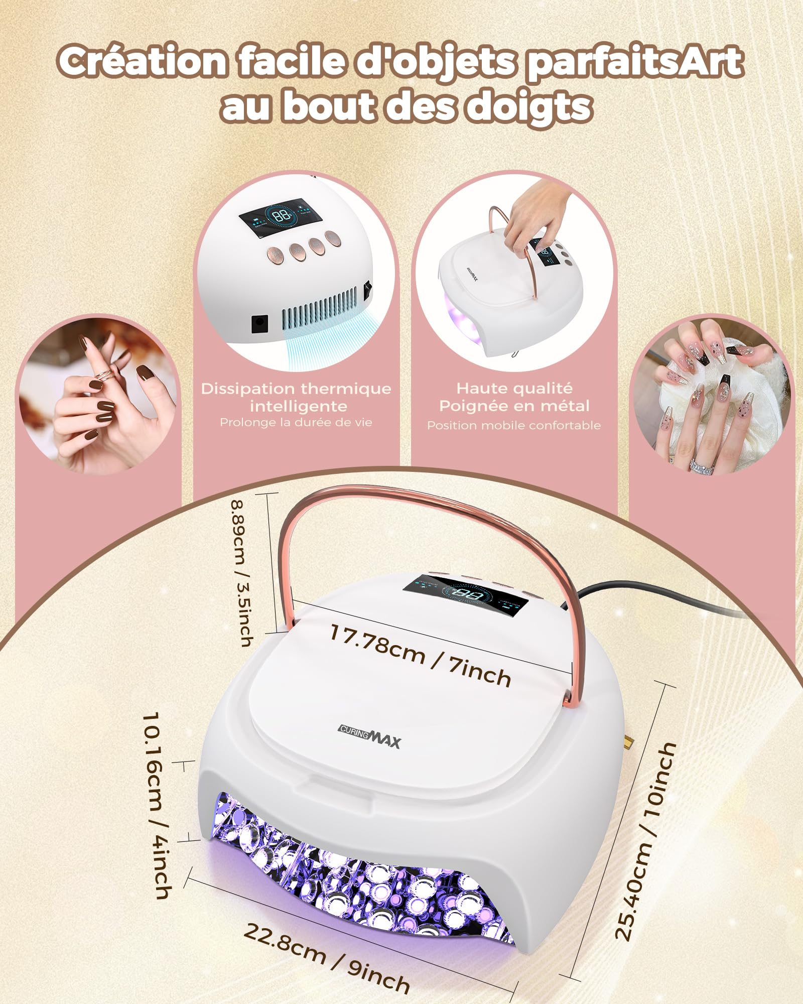 NAILGIRLS Lampada UV per unghie, lampada UV per unghie, 10/30/60/99s, timer professionale per unghie, lampada a LED, lampada UV LED, lampada per unghie in gel, per unghie in gel, per dita dei piedi