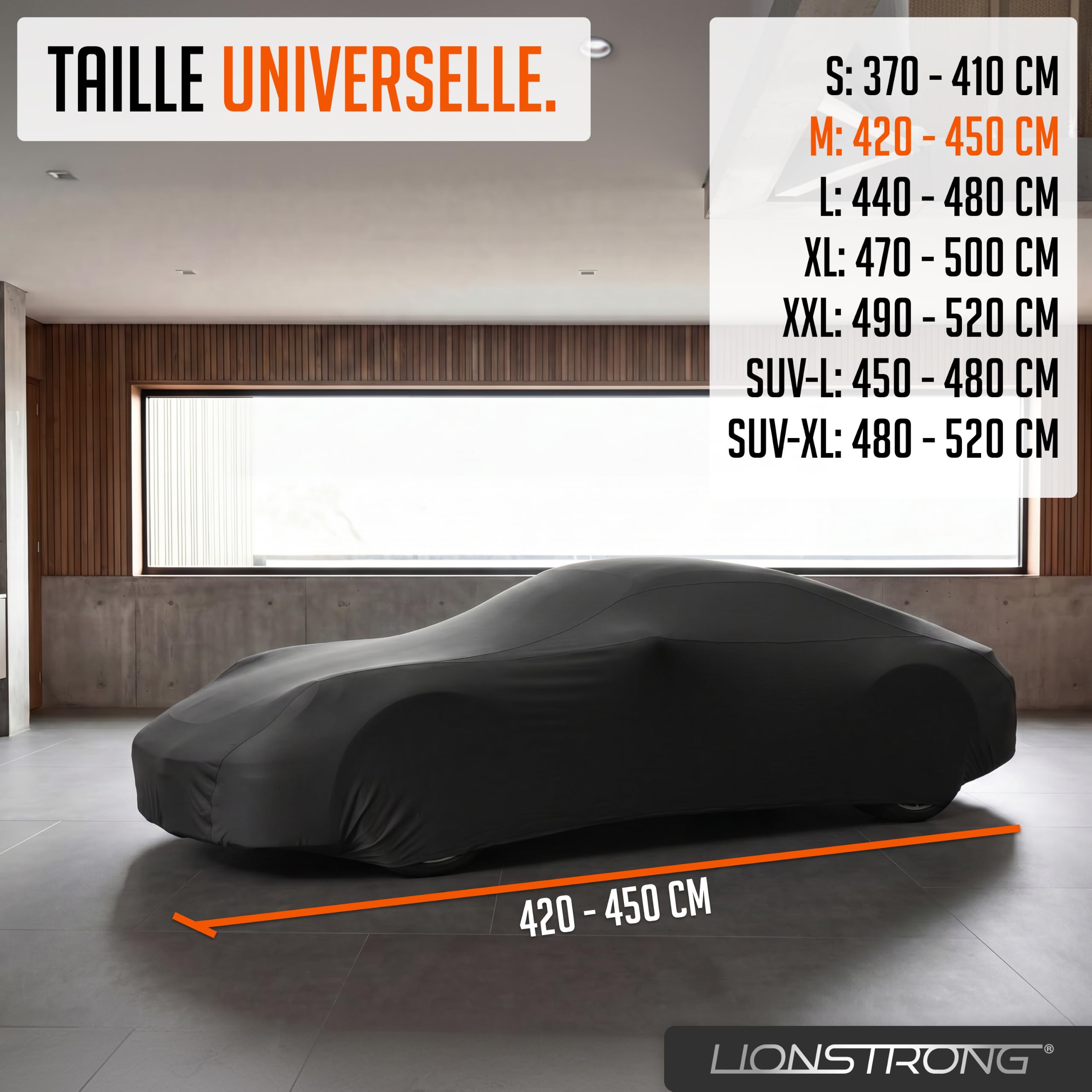 Housse de Voiture pour Usage intérieur – Protection fiable Contre poussière et saleté pour Petites Voitures, berlines et SUV – avec Sac Rangement – Maintien sûr grâce à Un élastique – Design Sportif