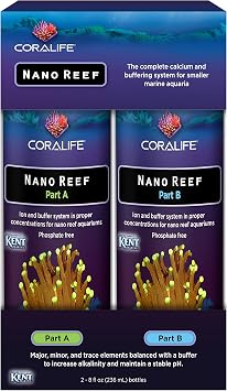 Coralife Saltwater Fish Tank Aquarium Nano Reef Part A and B, 8 oz