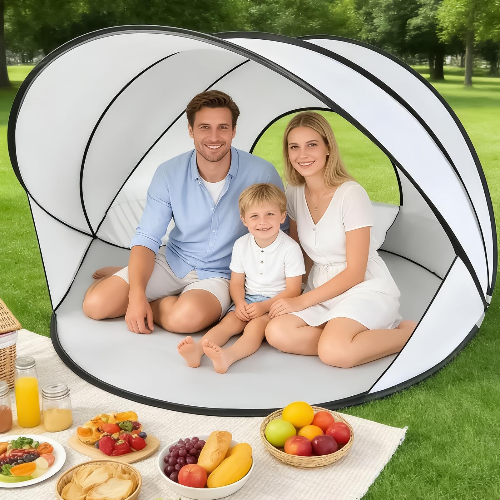 Przenośny Namiot Plażowy Szybki Montaż I Duża Pojemność Wymiary 130 X 130 X