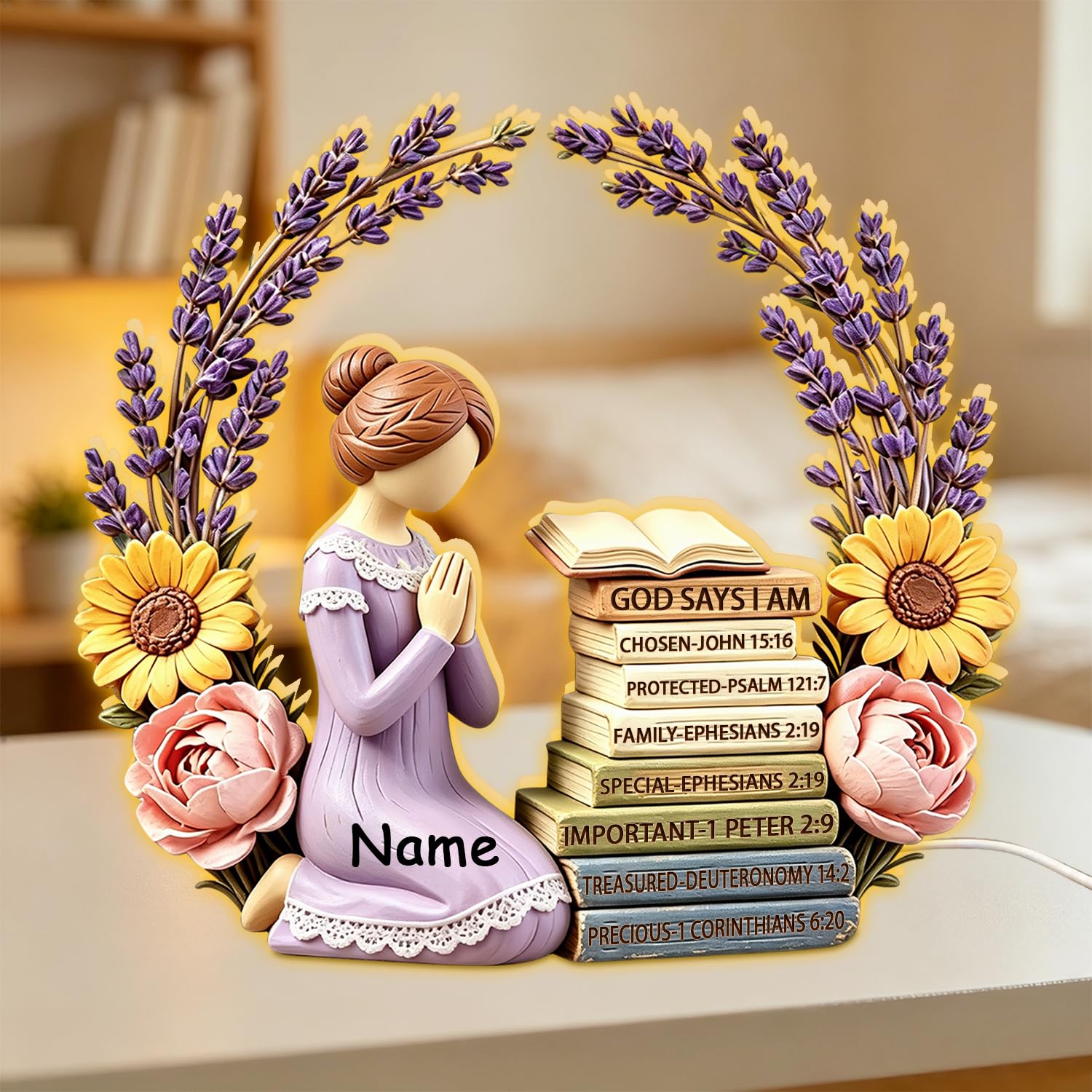 Personalized Just A Girl Who Loves Books Light Box, Custom Reading Book Lover LED Night Light Lamp Reading Gifts for Bookworm, Bookish, Book Reader, Librarians, Bookshelf Library Home Decor