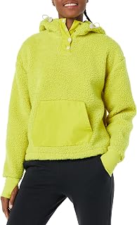 Amazon Essentials Damen Teddy-Fleece-Jacke mit Viertel-Knopfleiste und Kapuze