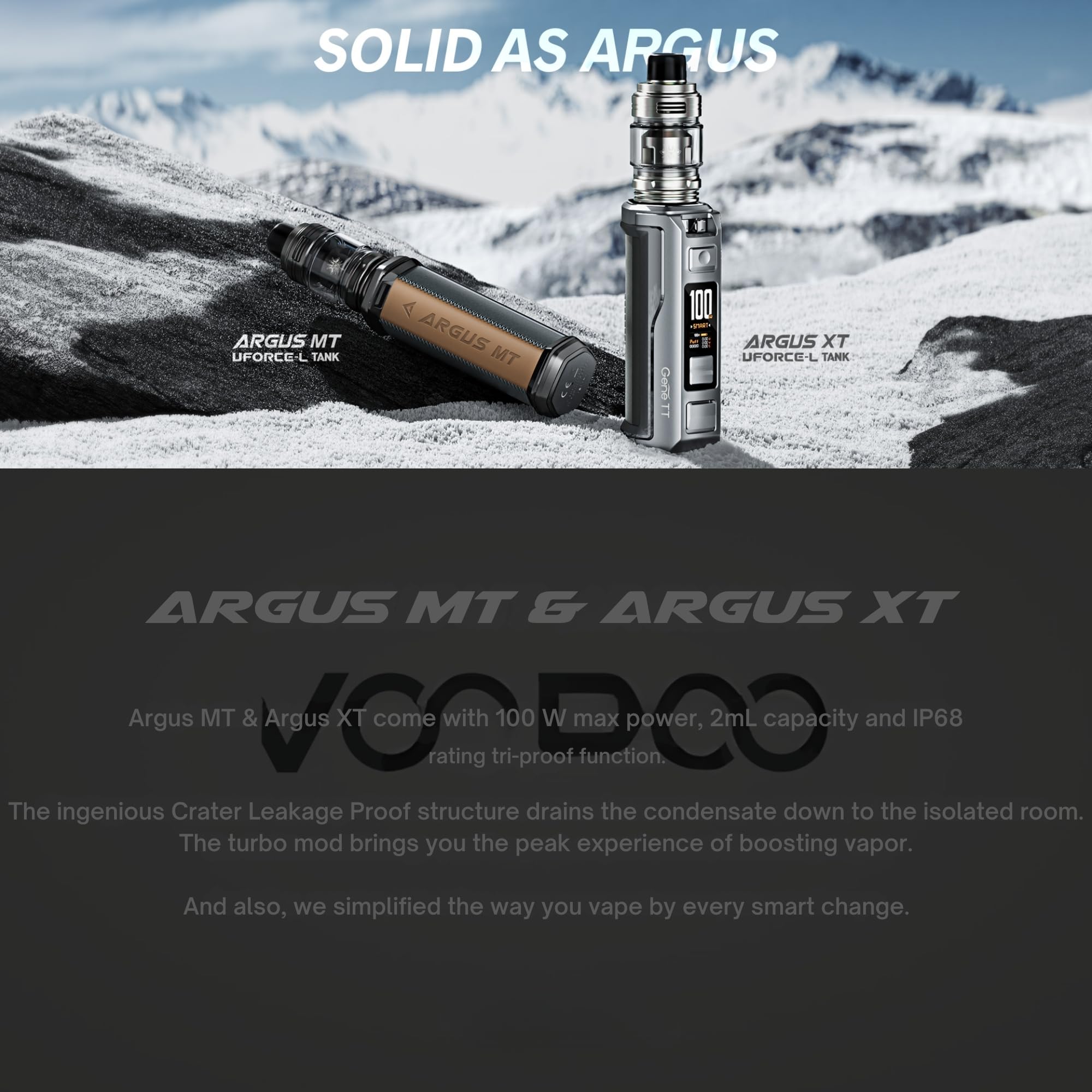 VOOPOO Argus MT Vape Kit - Built-In 3000mAh Battery, Sub Ohm Pod Kit, DTL  Vaping, 5-100W, IP68, 2ml, No Nicotine (Carbon Fibre): Amazon.co.uk:  Electronics & Photo