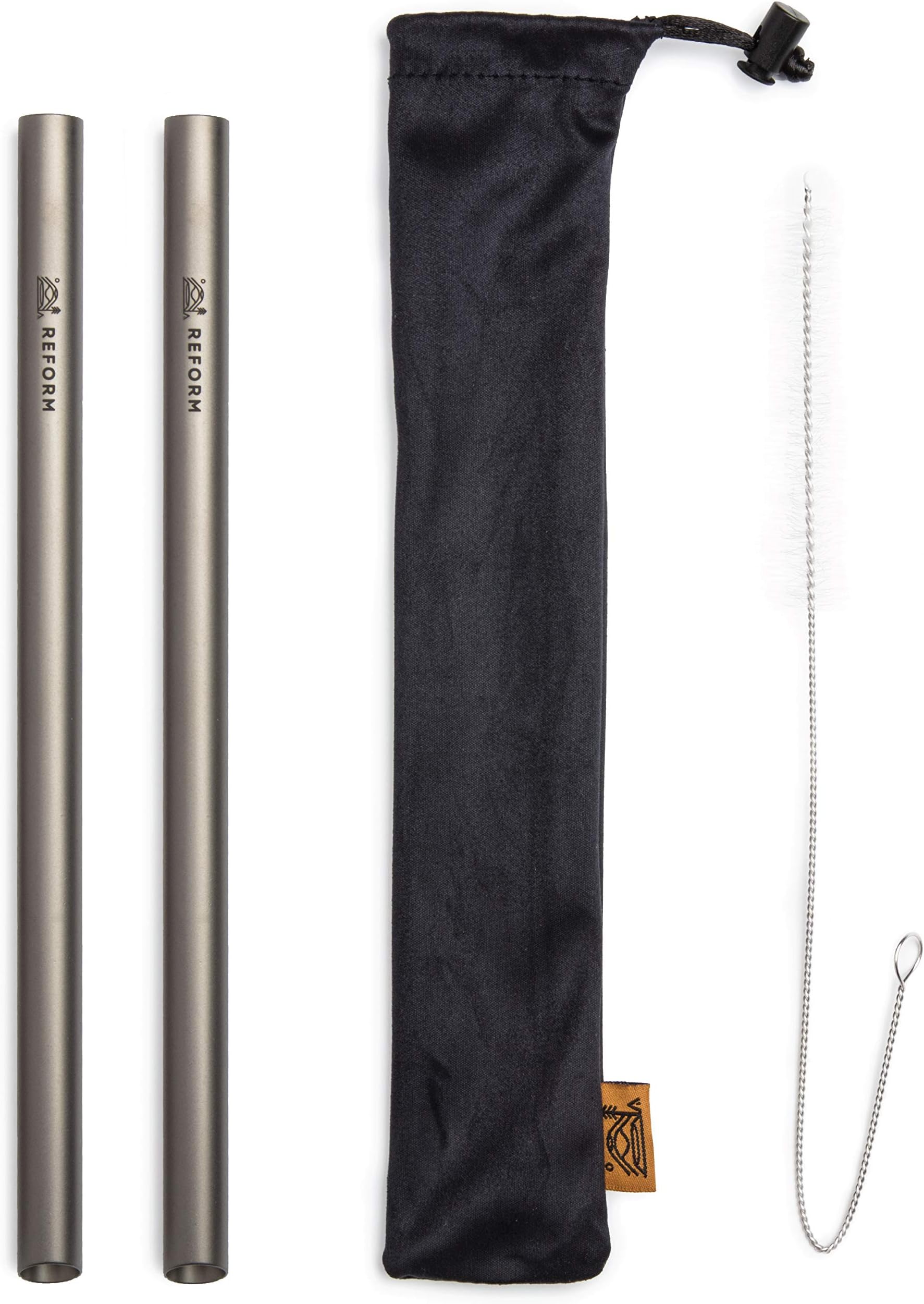 Titanium Reusable Straws with Case - Extra Wide 9" (2 Pack) - Top Quality, Ultralight, Portable Drinking Straws for Travel, Boba, Bubble Tea, Milkshakes Thick Smoothies & Jumbo Drinks