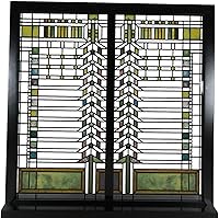 Vista 5 de Ebros Gift Frank Lloyd Wright Darwin Martin House - Placa de escritorio con base de madera de 12.5 pulgadas de alto acento arquitectónico