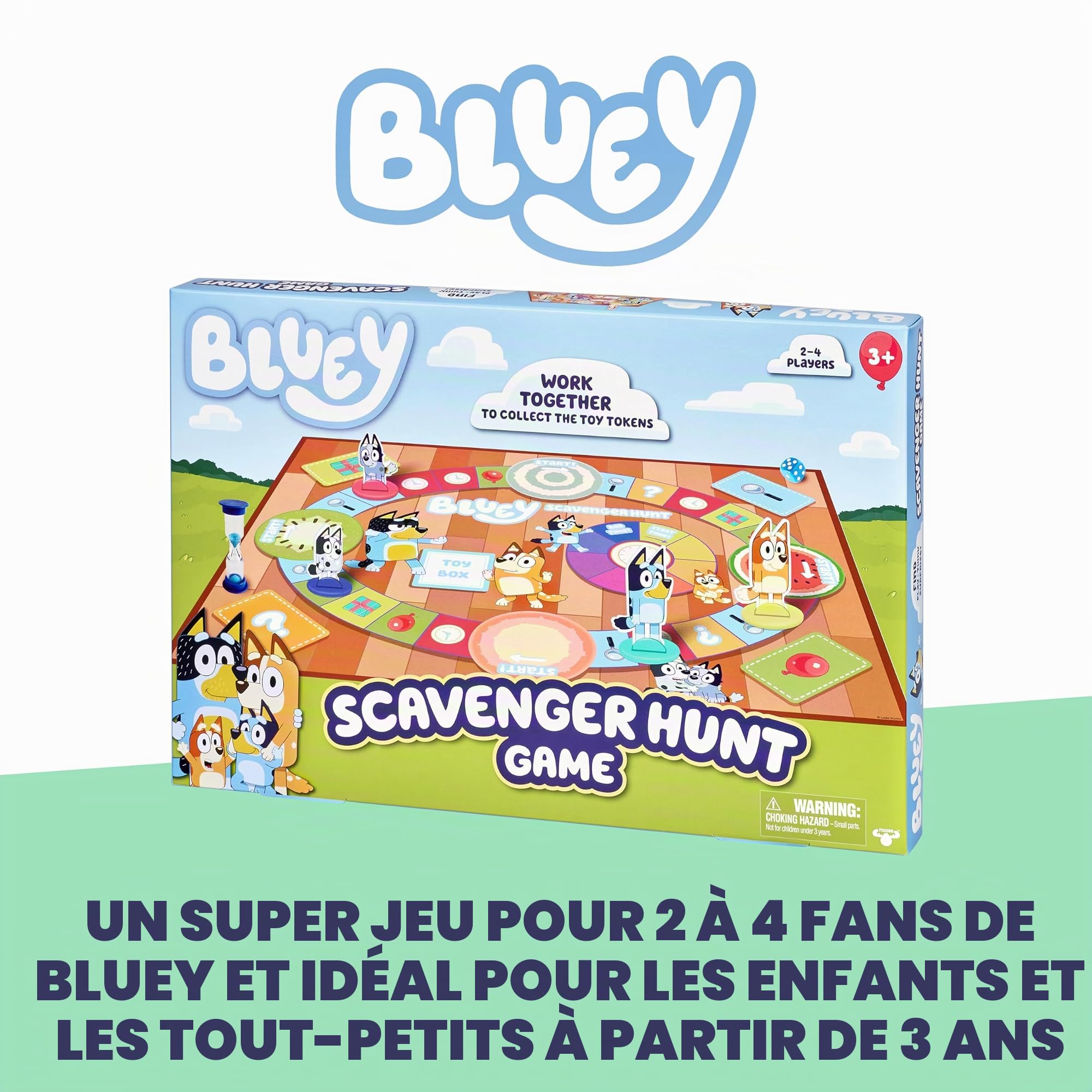 Bluey Scavenger Hunt Jeu de société Officiel pour 2 à 4 Joueurs