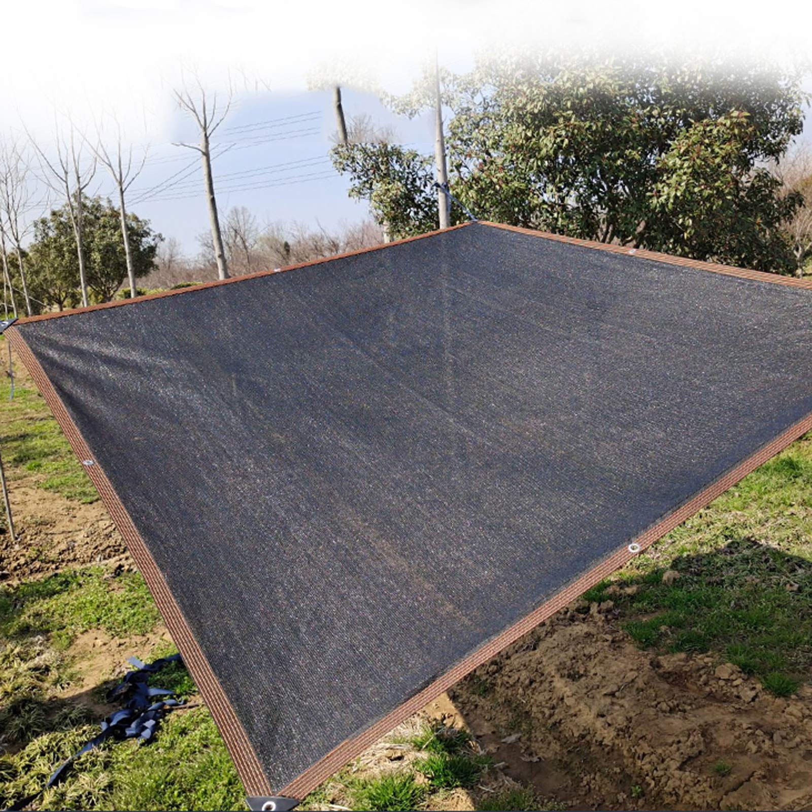 Strapazierfähiges schwarzes Schattennetz, 5 x 7 m, leichter Sonnenschutz, Markise mit festem Seil, atmungsaktiv, für Garten, Camping, Bars, Outdoor-Freizeitaktivitäten