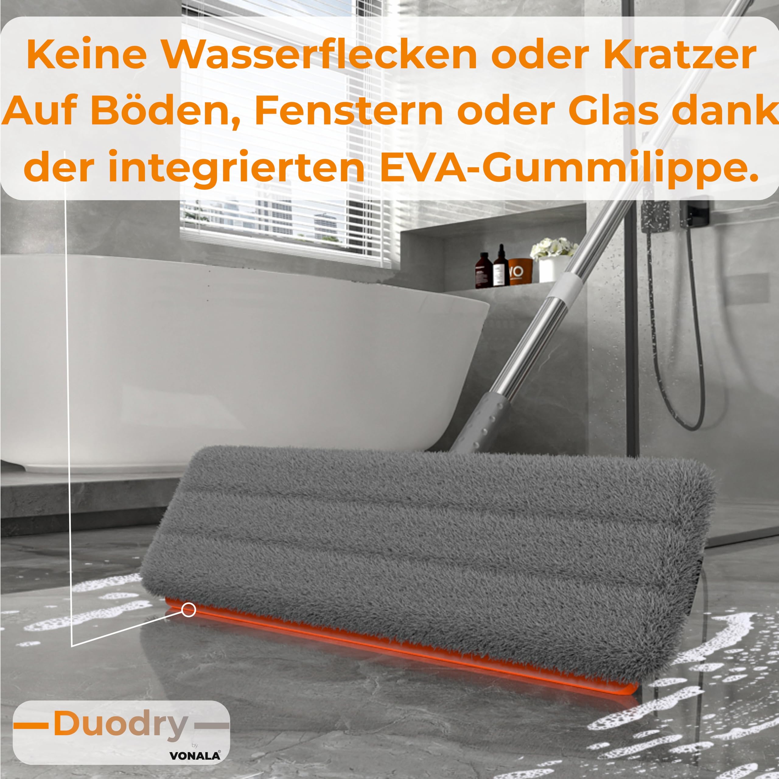Mop Set Duodry, Bodenwischer Set, Wischmopp mit Auswringfunktion, Wischmopp Set mit Eimer 2 Kammern, Nass- & Trockenmopps für den Haushalt,