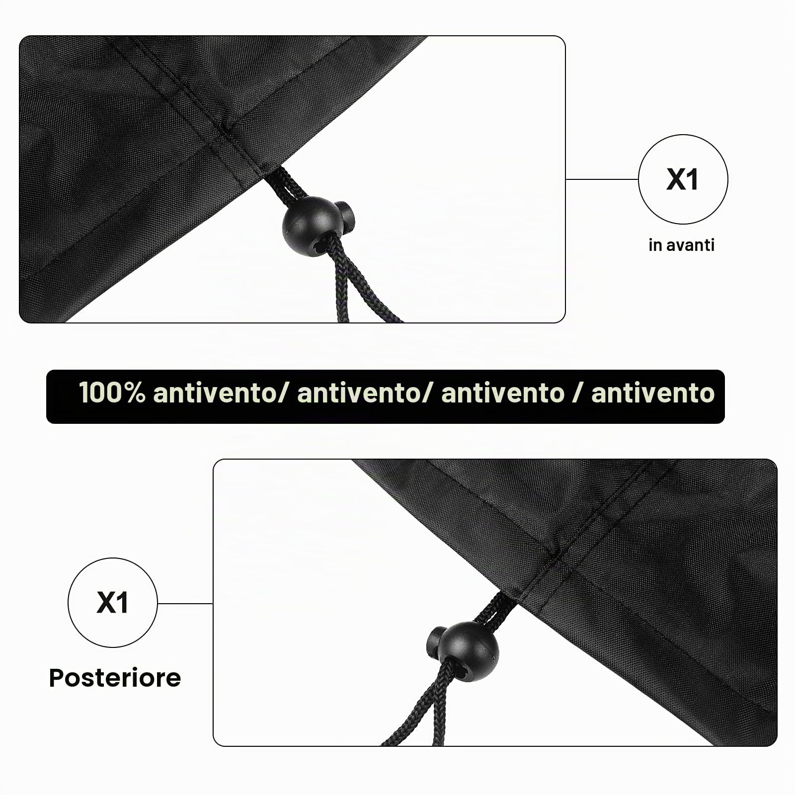 Bonna 2 copertura per lettino da giardino con coulisse regolabile, impermeabile, resistente ai raggi UV, antistrappo, pesante 500D Oxford, copertura per lettino da giardino, 200 x 68 x 30 cm (2)