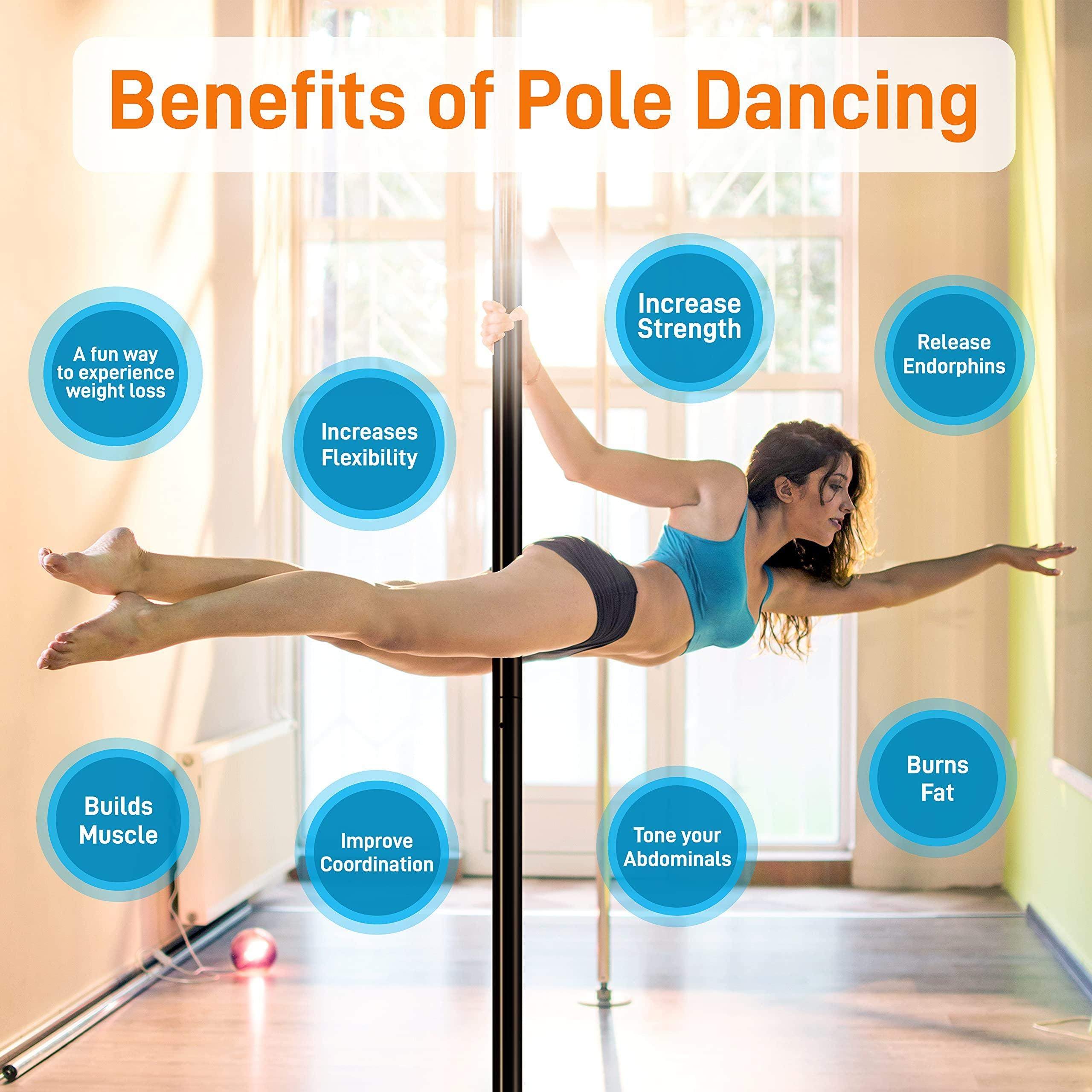 Barre Pôle de Danse Professionnel | Poteau De Fitness Portable/Amovible | Statique Et Rotatif | 45 Mm De DiamèTre | Hauteur RéGlable (223,5~274,5 Cm) | Capacité De Poids : 440 Lb,Black