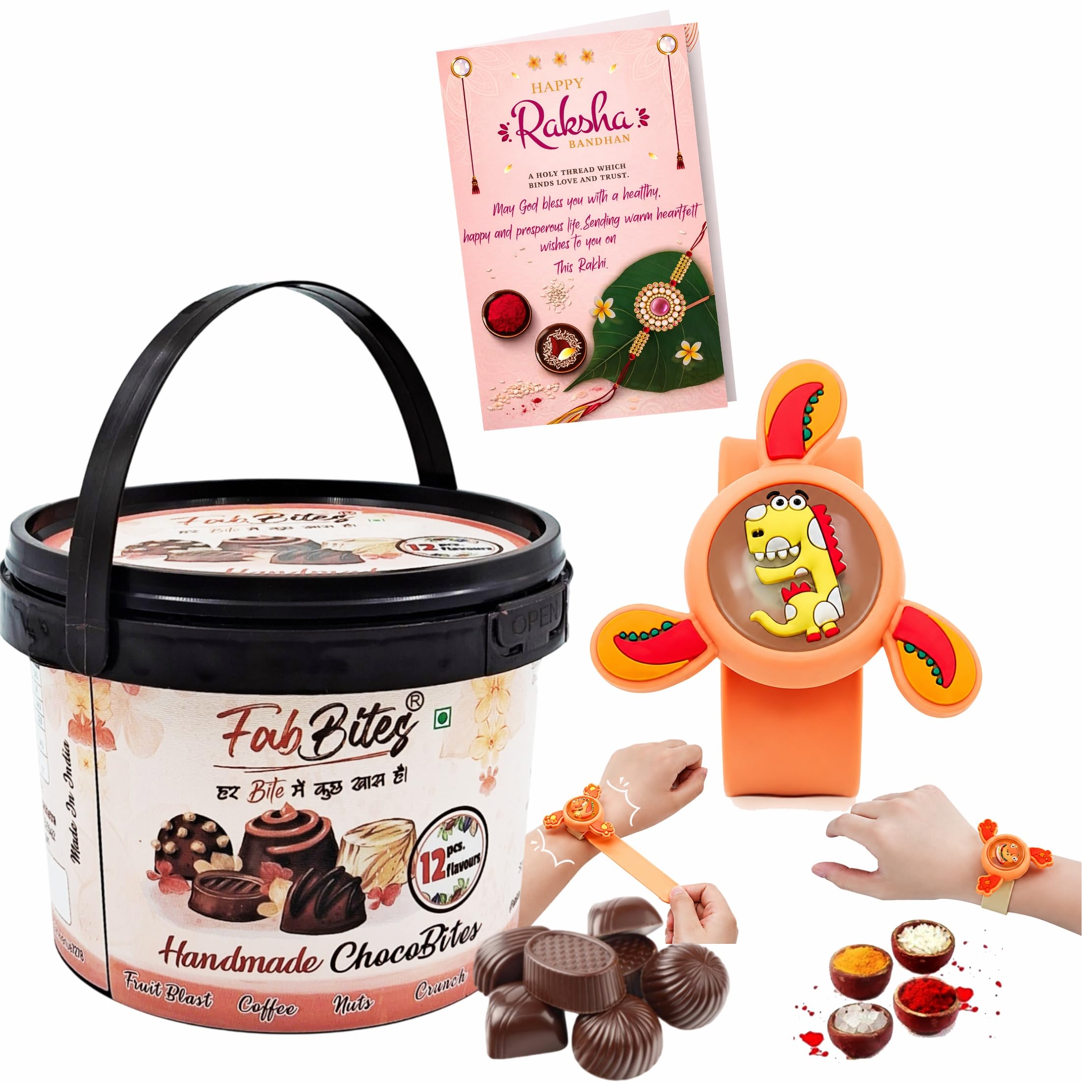 Rakhi for Kids with Chocolate 12 Variety Delicious Chocolate Gift Box-Premium Cute Cartoon Toy Light Led Rakhi for Kids Boy Girl Brother/Bhai,Little/Younger Bro,Teenager-image-11