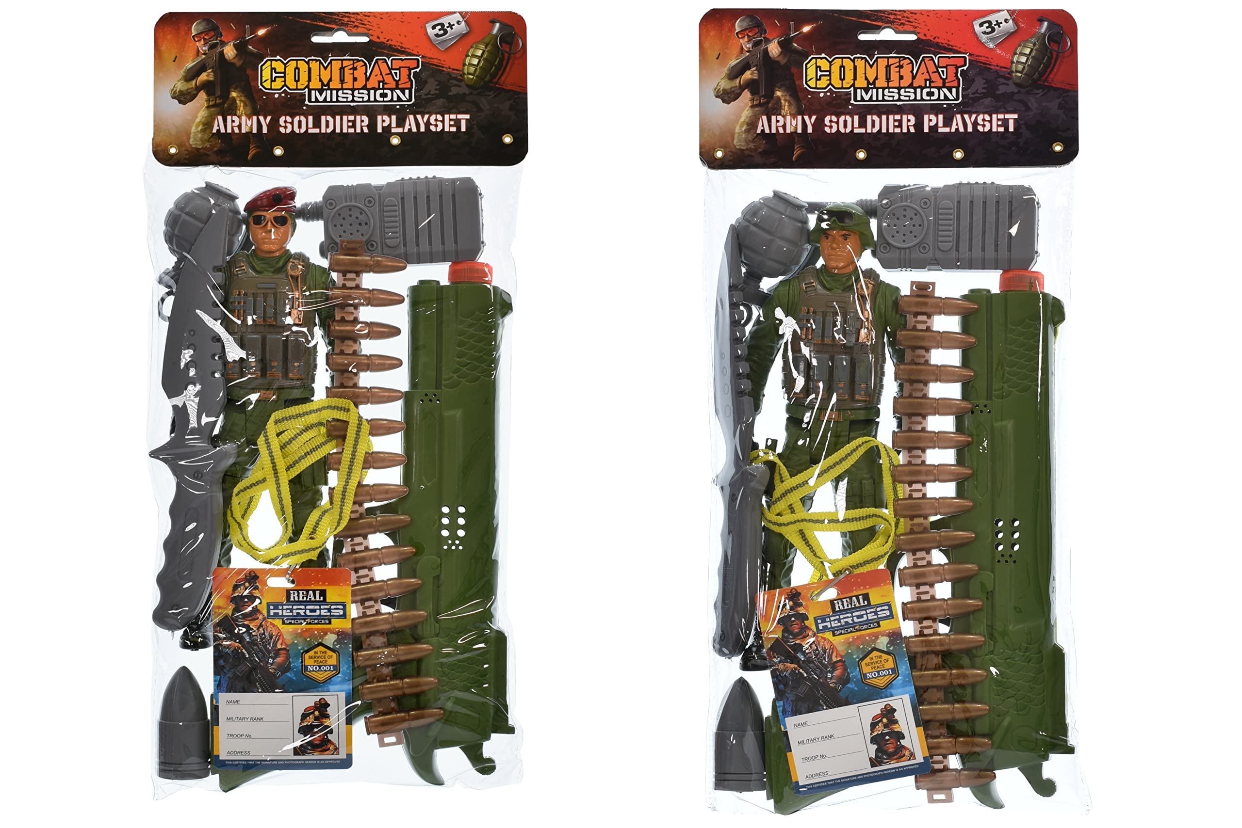 Combat Mission Army Soldier Fancy Dress Set With Figure | Toy Gun, Grenades + More!