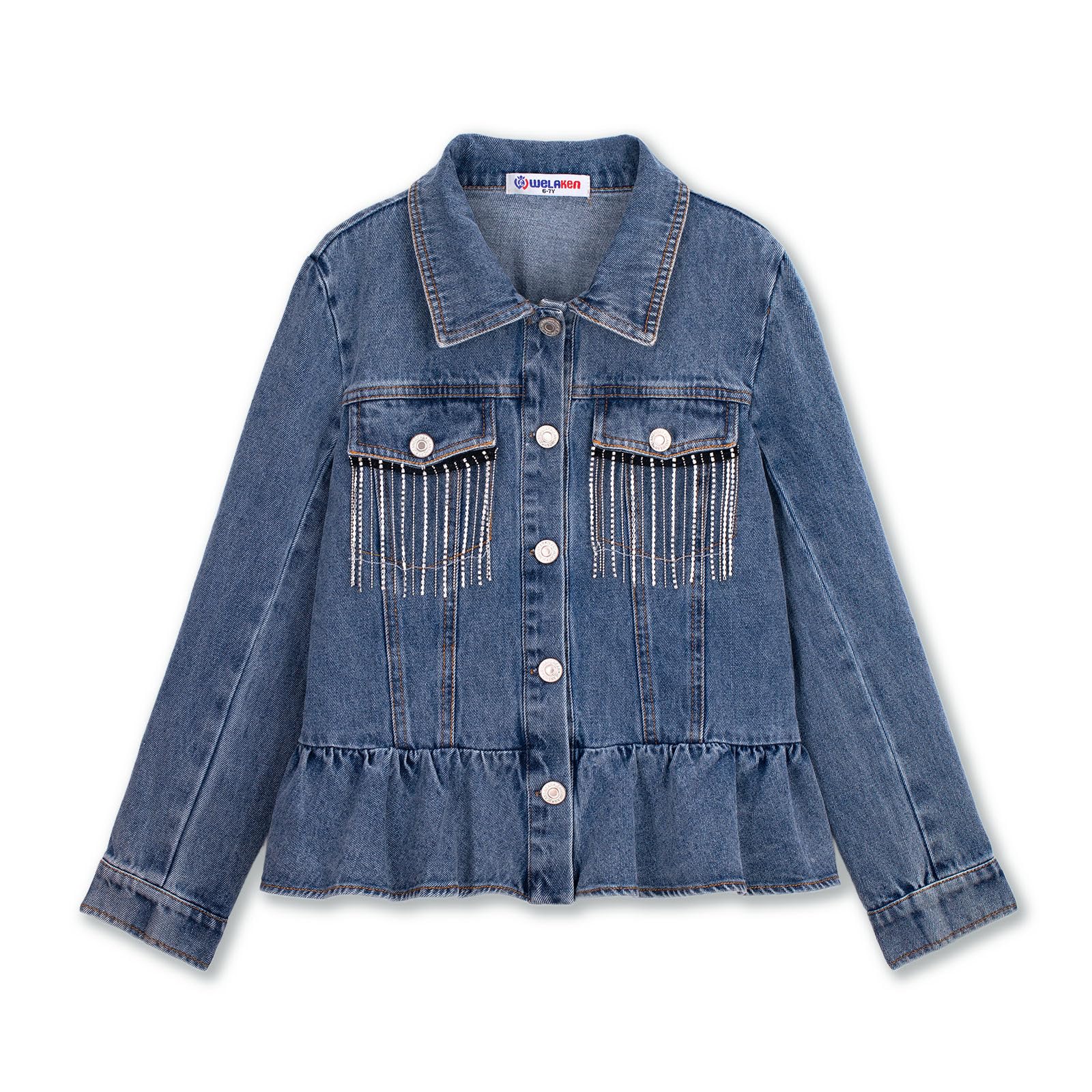 WELAKEN Girls Denim Jackets – Trendy Button-Up Outerwear for Kids