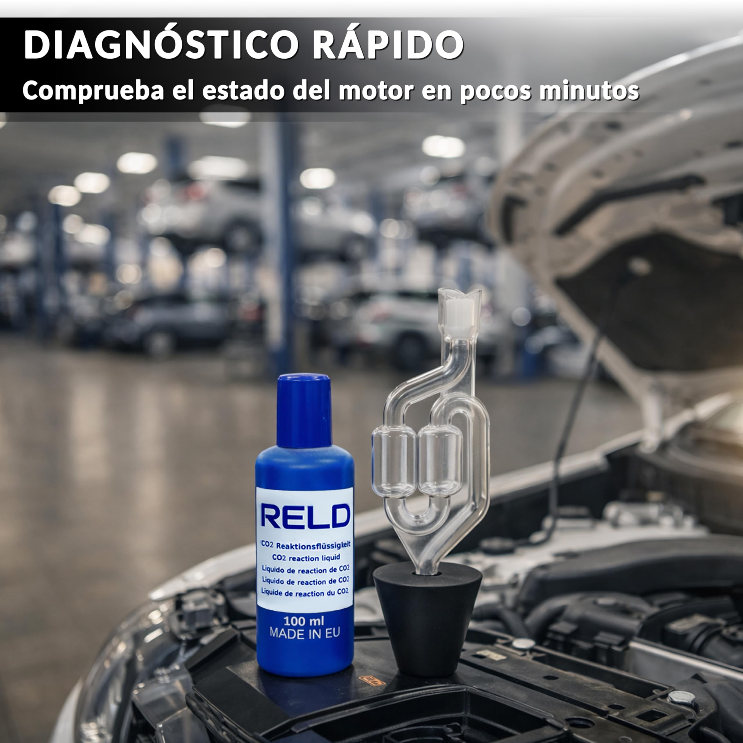 RELD - Detector de Culata Universal para Todos los Coches y Motocicletas, Detector de Fugas de CO2, para 50 Pruebas