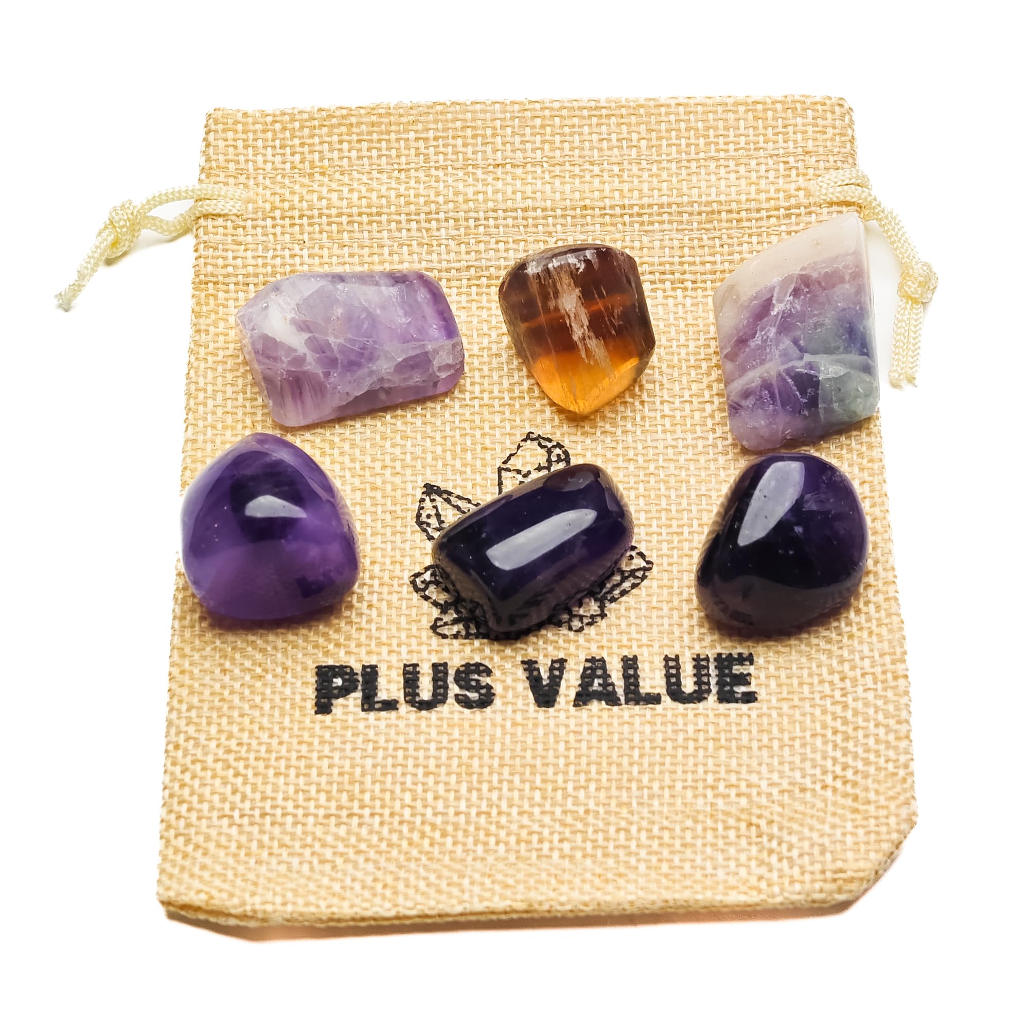 Plus Value Natural Education Crystal Tumble Pebble Stone Reiki Healing Vastu Feng Shui (100grams, Jute Bag)