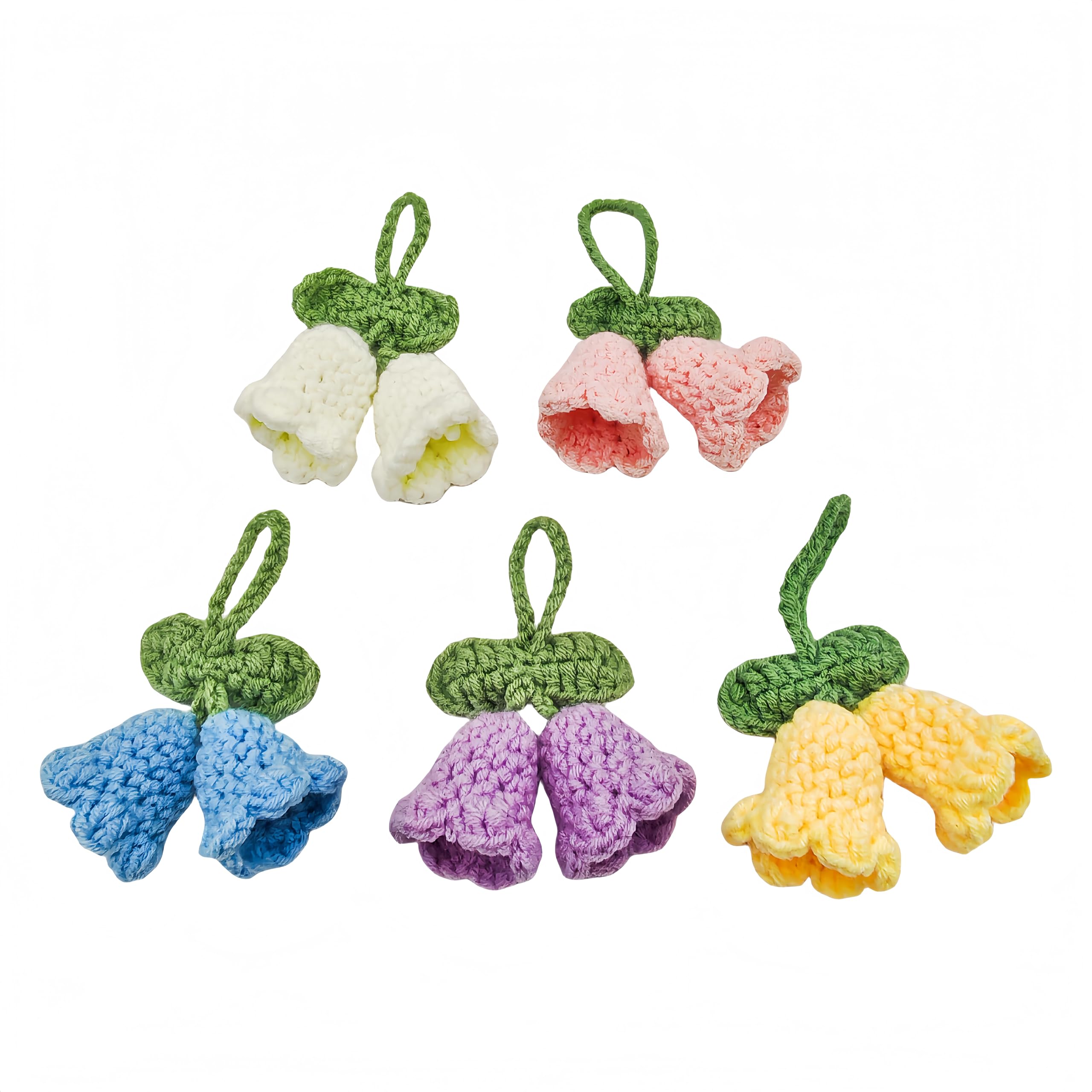 5 x Maiglöckchen-Applikationen, Verzierungen für Bastelarbeiten, zum Aufnähen/Aufbügeln, Kleidung, Taschen, Katzenbaum-Dekor, Spiegel-Dekor