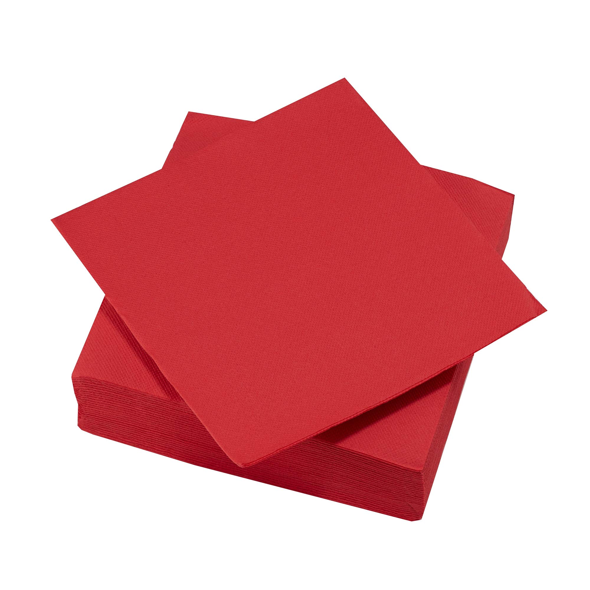 SURLYSTrendy Plain Napkins - Red - Ecolabel Certified Microwaffle Wadding Napkins - Pack of 24 Packs of 50 Napkins, Size 38 x 38 cm
