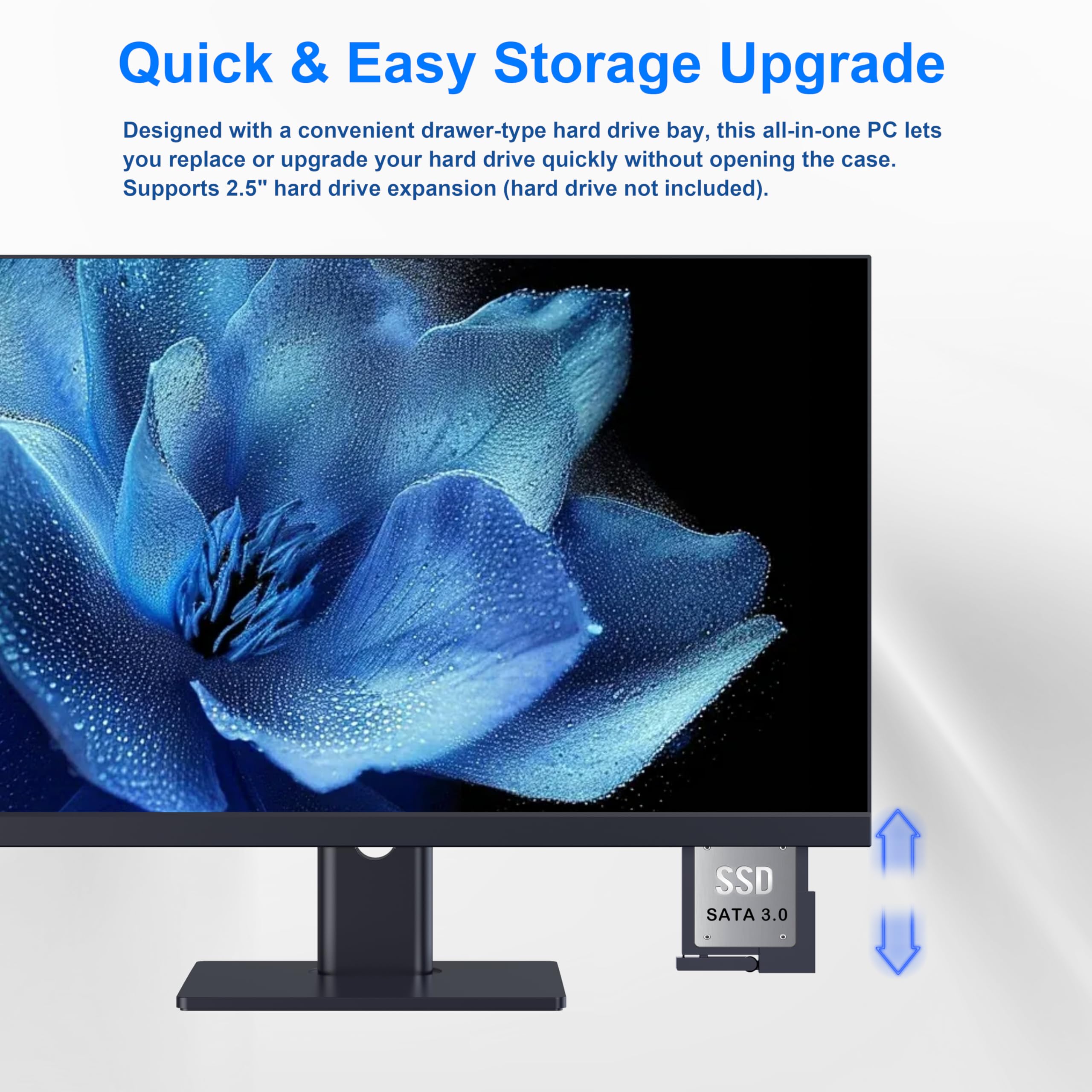 PC Todo en uno con IPS Full HD de 27 Pulgadas, procesador Alder Lake-N95 de 16GB de RAM y SSD de 512GB, Ordenador de Sobremesa con WiFi 6 de Doble Banda, Bluetooth 5.3, ratón y Teclado cableado