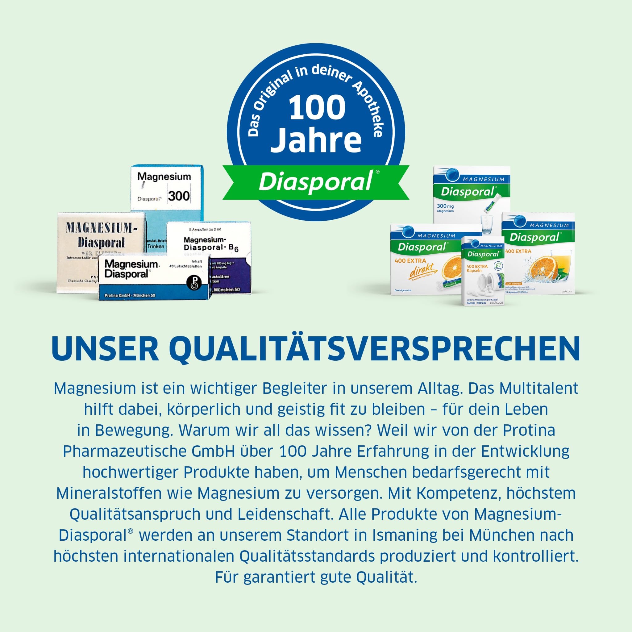 Magnesium-Diasporal 400 EXTRA Kapseln | Hochdosierte 400 mg Magnesium Kapseln | Vegan, geschmacksneutral und leicht zu schlucken | Ideal bei erhöhtem Bedarf | Glutenfrei und laktosefrei | 100 Stück