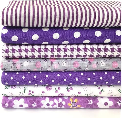 Misscrafts - 7 piezas de tela de algodón de 19.7 x 19.7in, suministros de fabricación de manualidades, tela de retazos, paquete de edredón