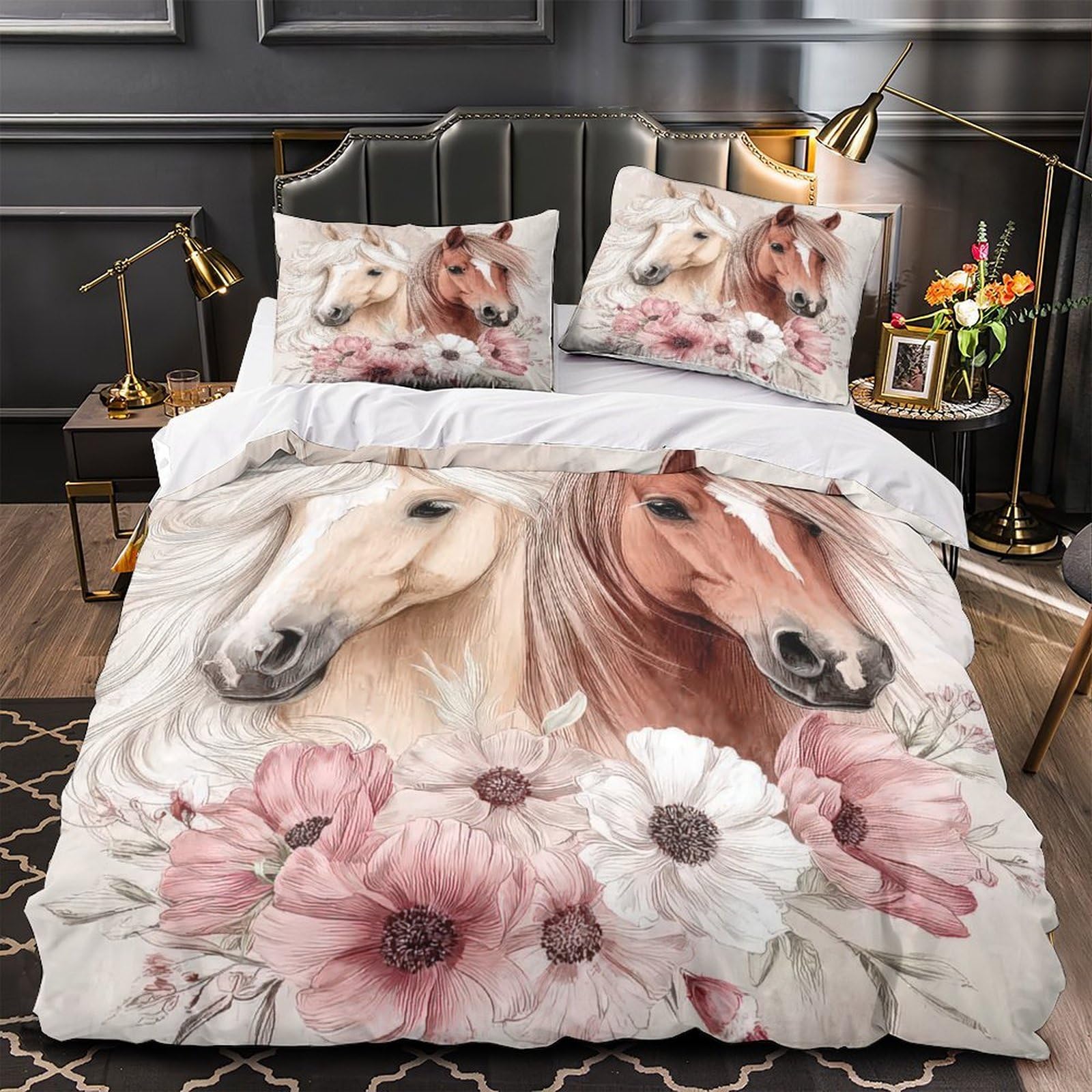 Housse de couette 3D microfibre résistante et super douce 220x240 King
