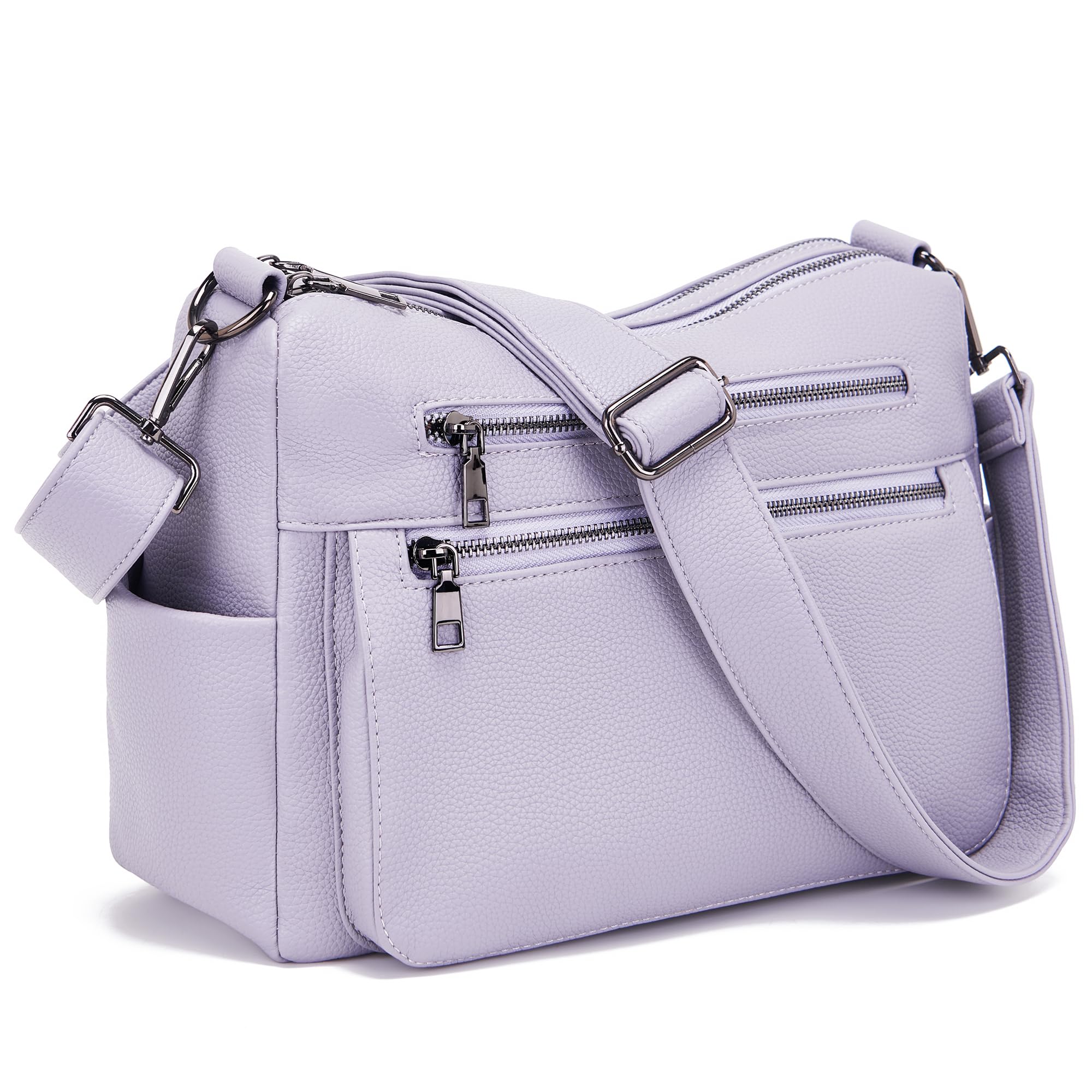 Purse Women Leather Large Work Tote Crossbody Shoulder Bags with 10 Pockets
