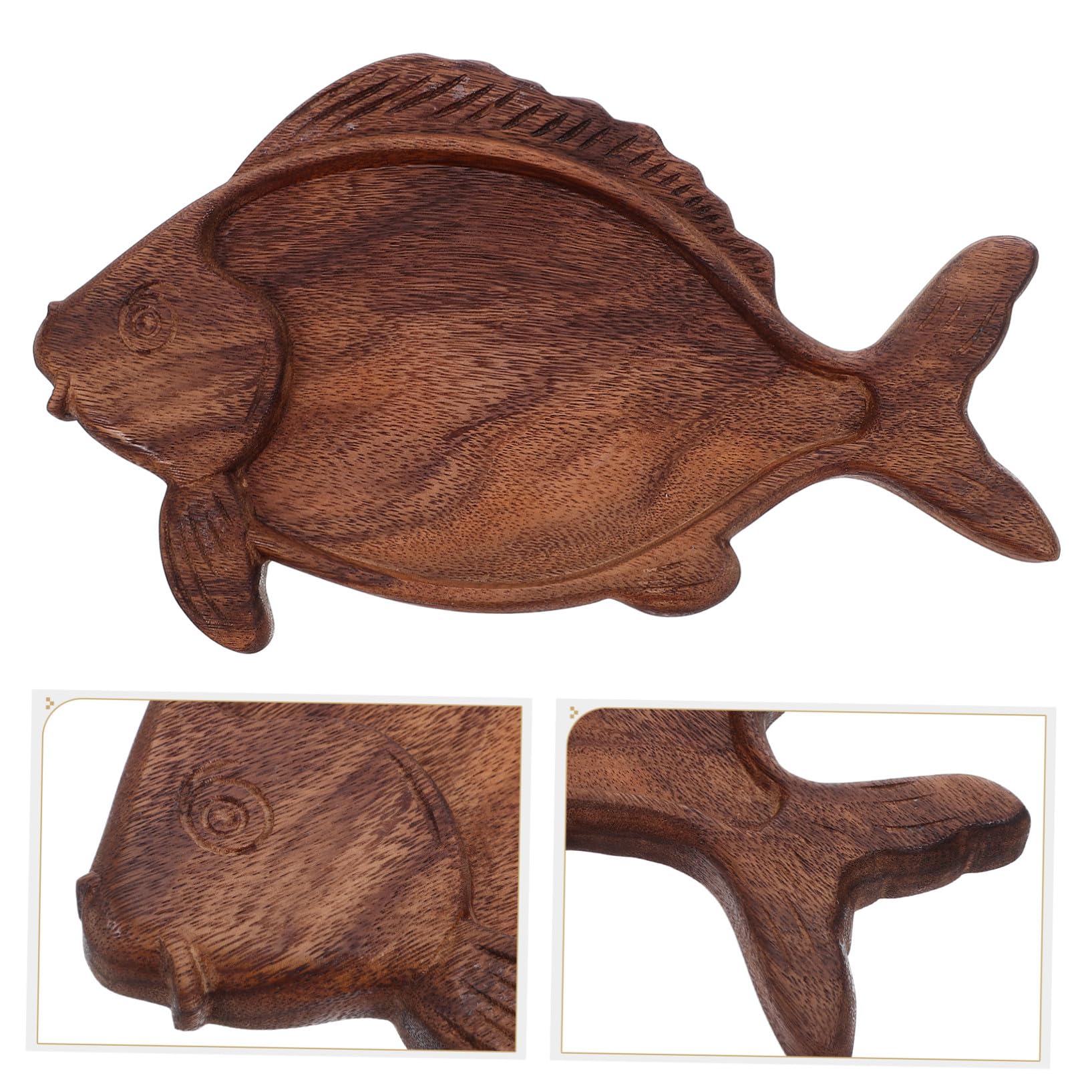 TOYANDONA Piatto Sushi in Noce Forma di Pesce Vassoio in Legno per Antipasti Sashimi Formaggi Dessert e Frutta Secca Vassoio Tradizionale per Sushi e Snack per Cucine Stile Country e