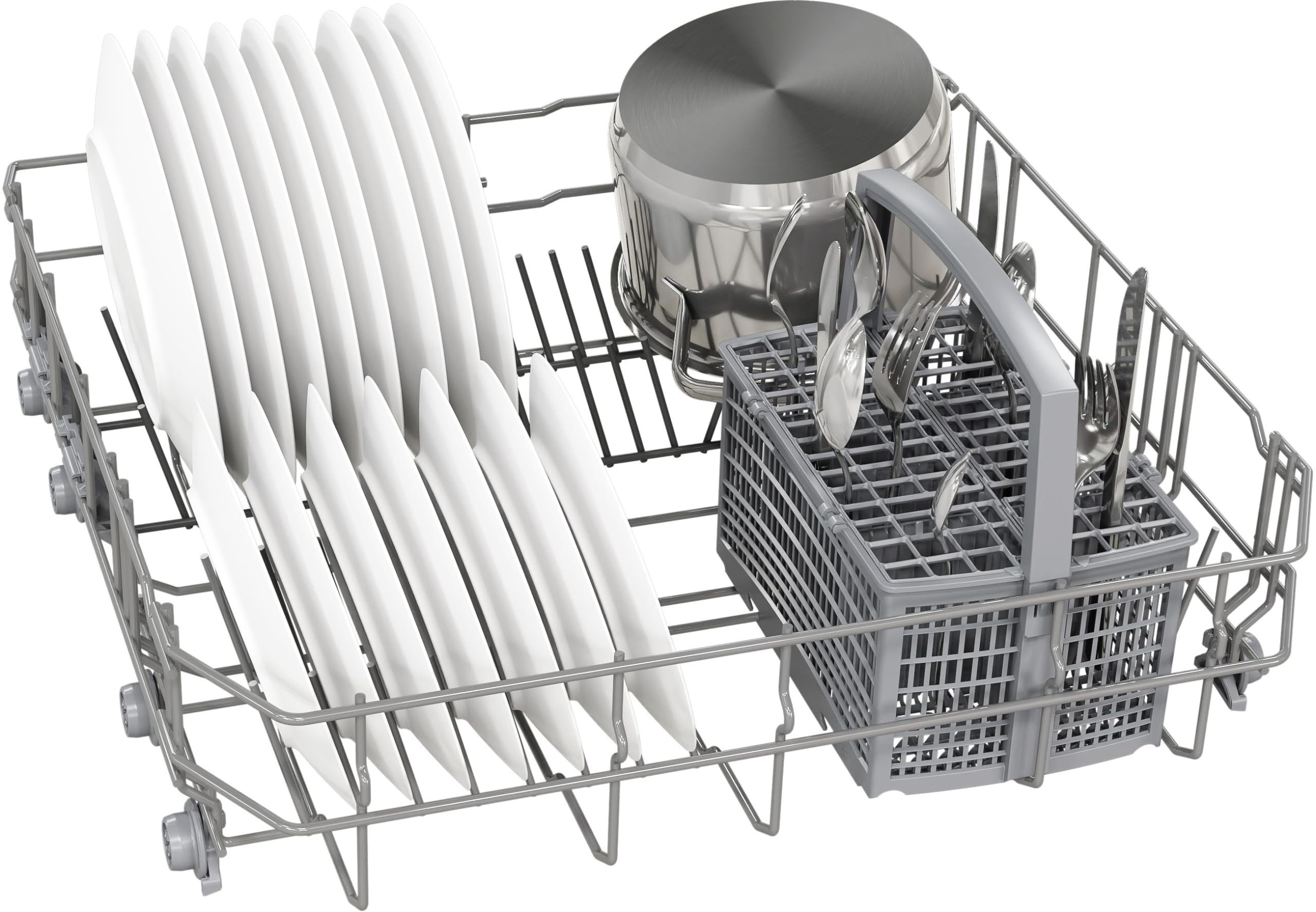 NEFF N 50 Smarter Vollintegrierter Geschirrspüler 60 cm S175HTX06E | Flex I Korbsystem: flexible Elemente im Unterkorb und Rack Matic im Oberkorb, Varioscharnier, Chef 70 °C Programm, Aqua Stop