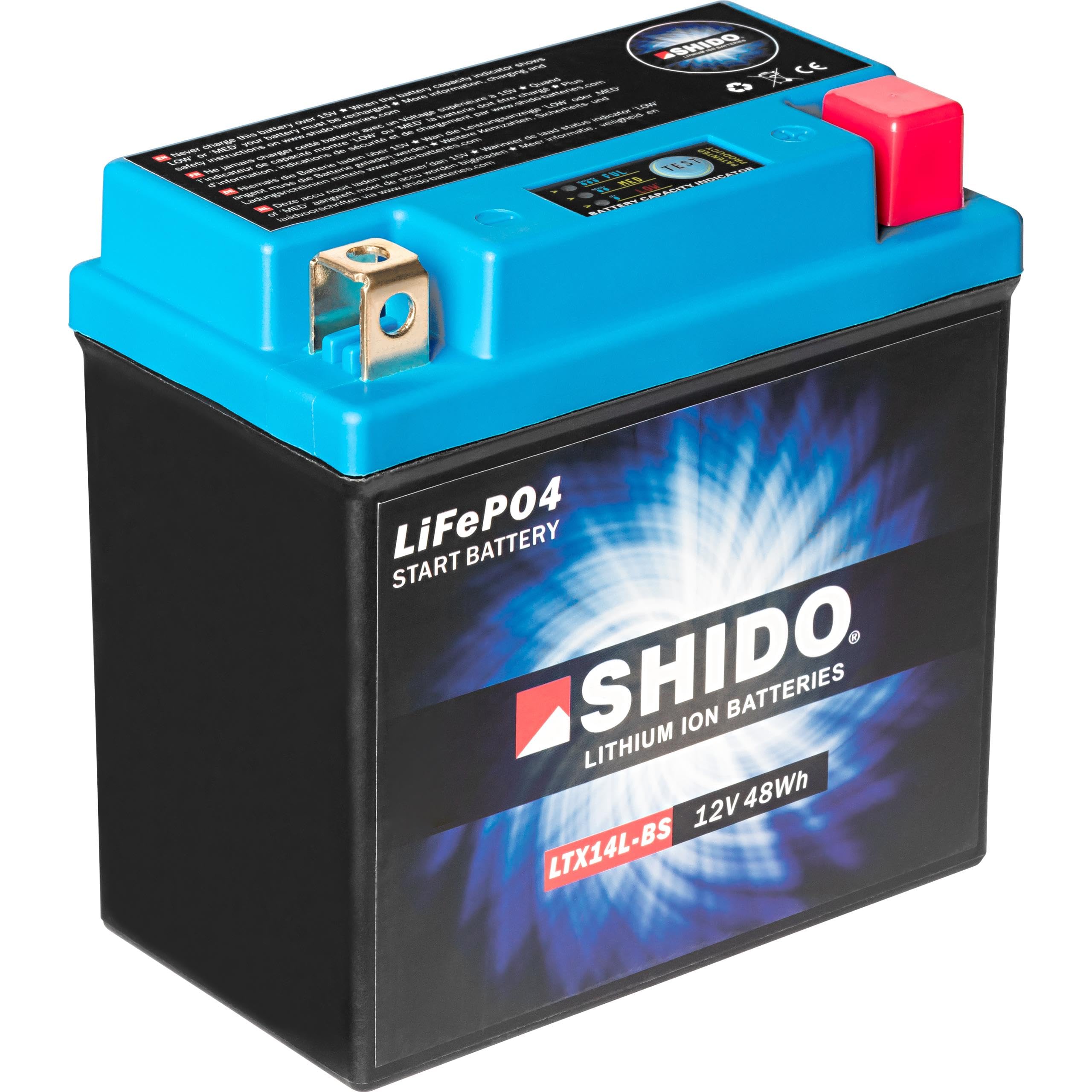 SHIDO LTX14L-BS LION -S- Batterie Moto Lithium Ion