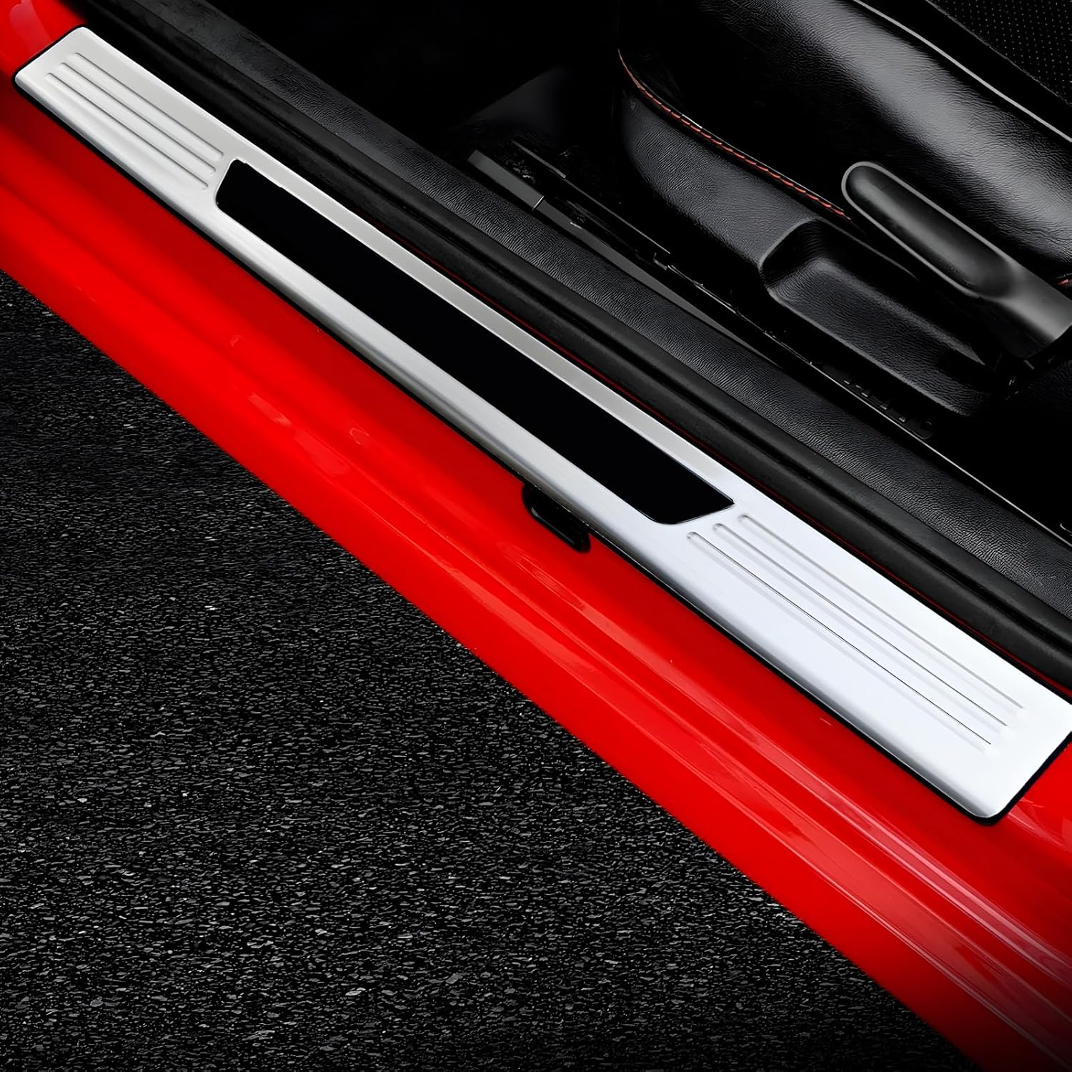 4 PCS Stainless Steel Chrome Silver Door Sill Protector Trims for Honda 11th Gen Civic 2022 2023 2024 2025,Outside Door Sill Scuff Plate Guard Cover Trim Door Sill Decorative Decals