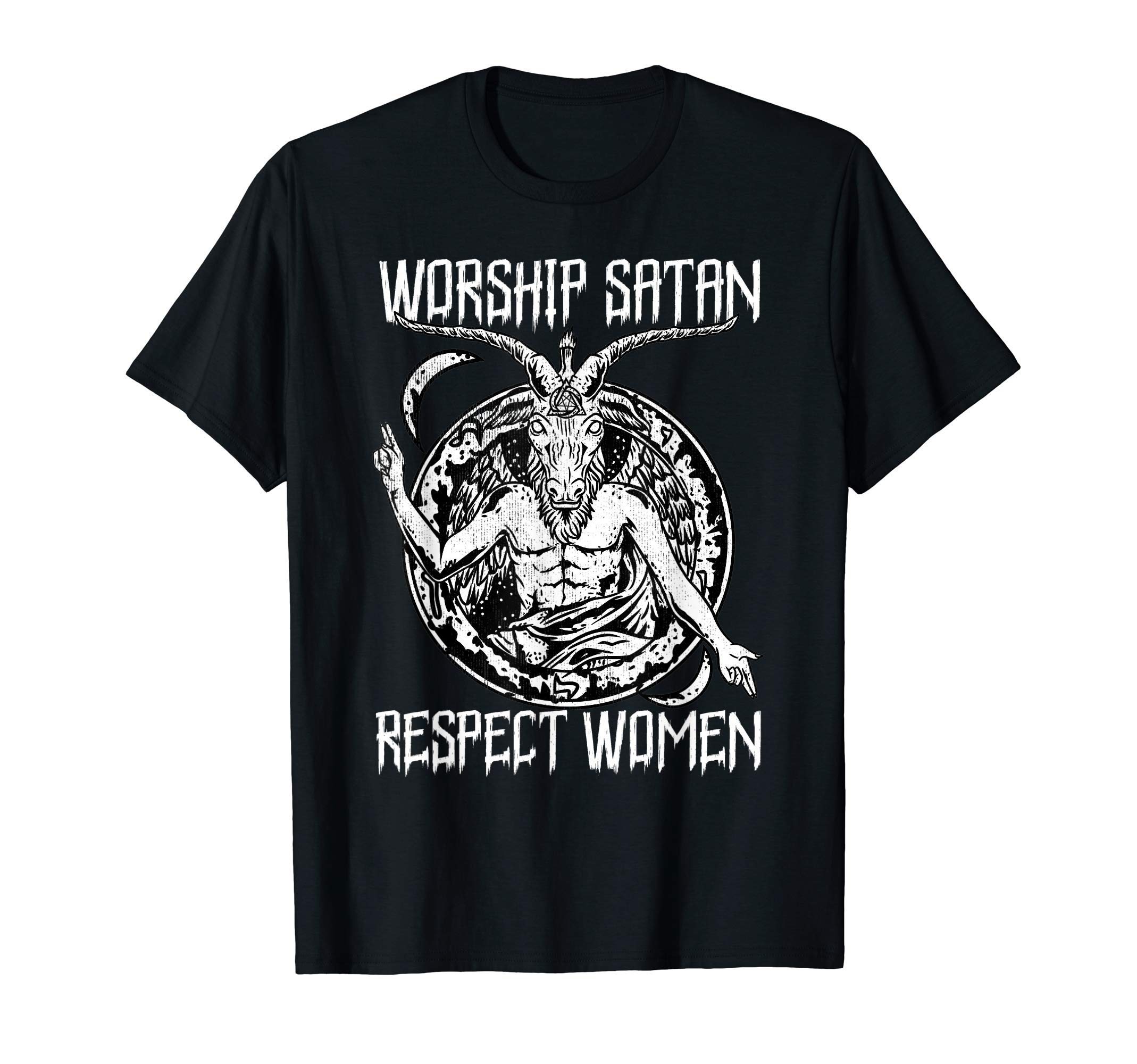 Worship Satan Respect Women I Satanic Goat Head T-Shirt