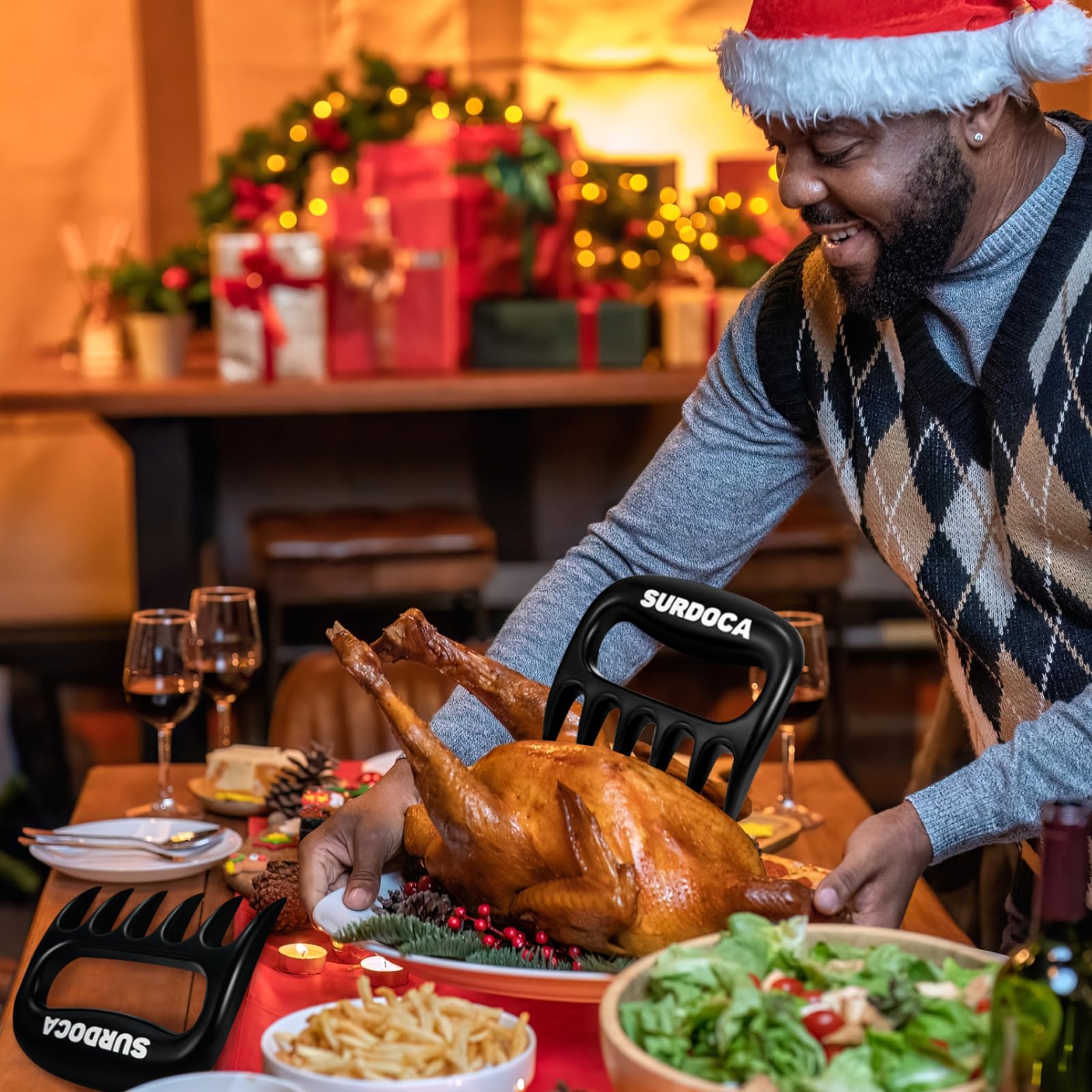 SURDOCA Idee Regalo Uomo, Natale - Accessori Plastica Barbecue Attrezzi Artigli Pulled Pork, Originale Utile
