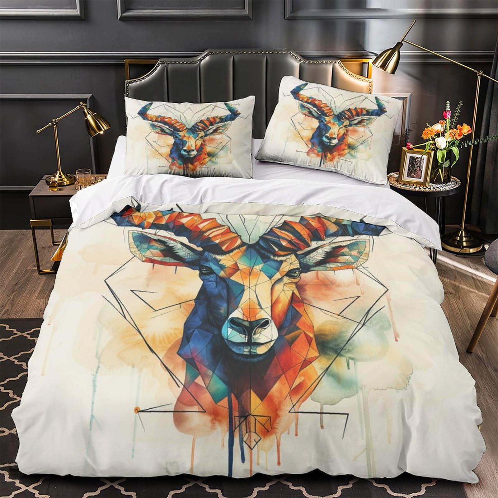 Stampato in 3D Pronipote tibetano Copertina Stampata Microfibra Disegnata Set Di Biancheria Da Letto Ipoallergenico Set 3 Pezzi,King（220x240cm）, Per Adolescenti E Adulti